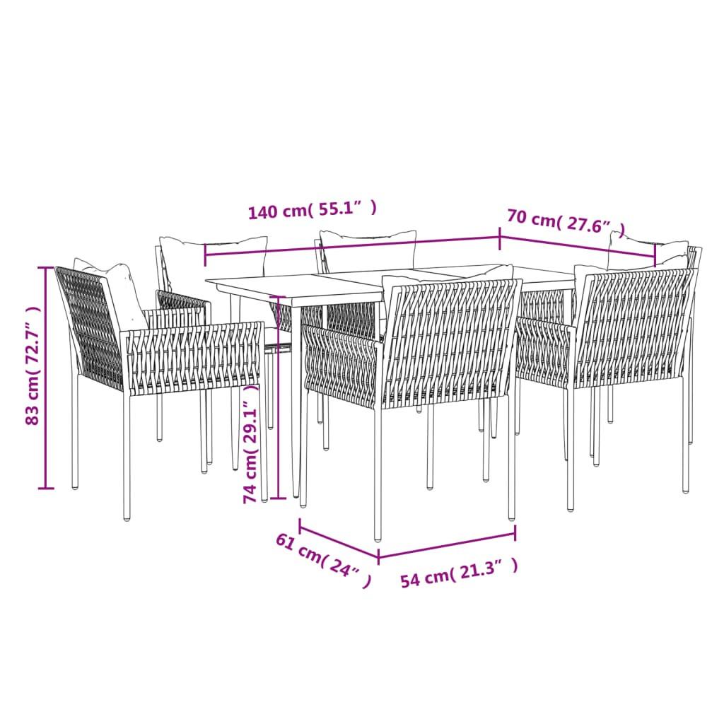 VidaXL Garten essgruppe poly-rattan