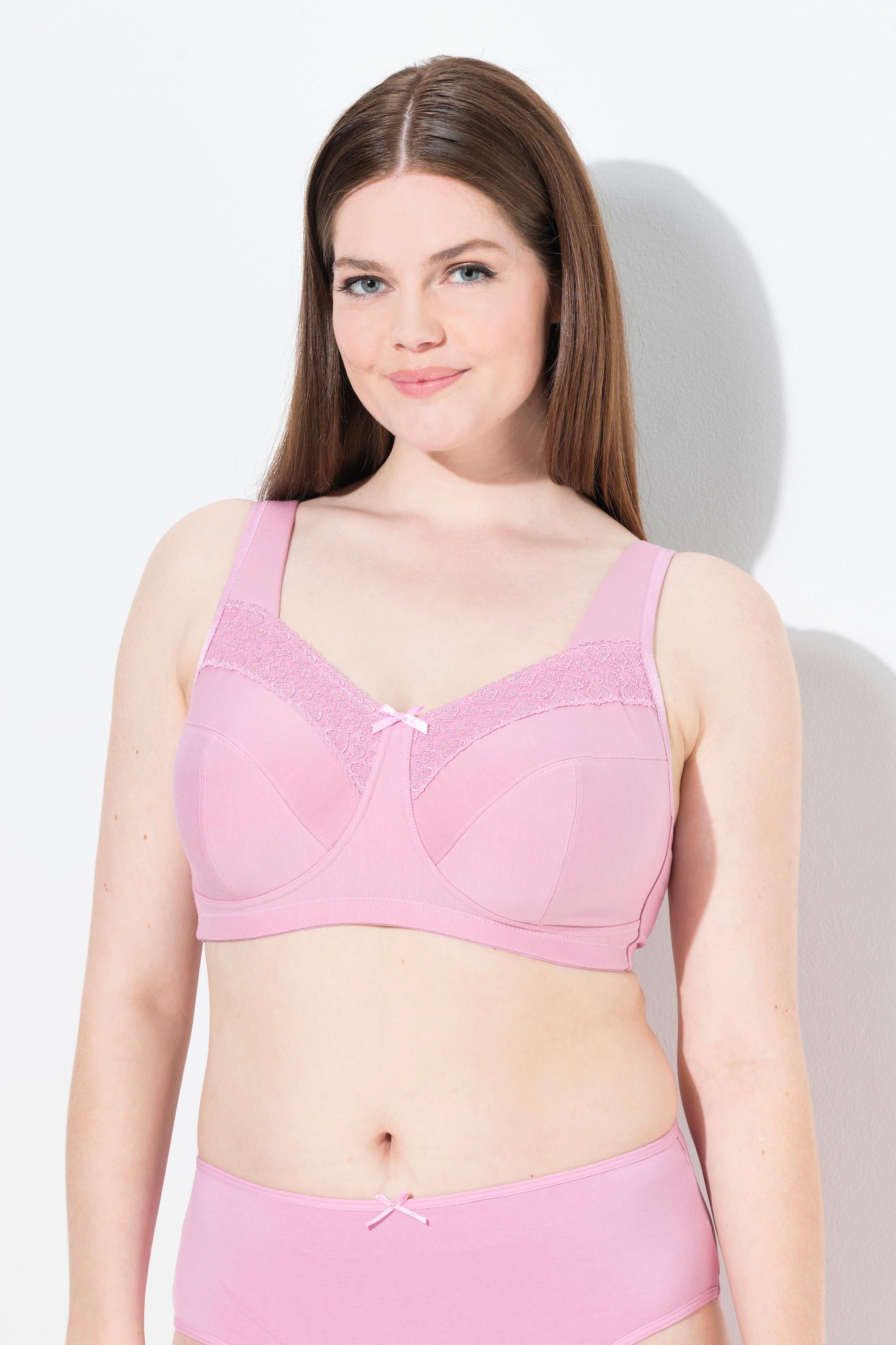 Ulla Popken Entlastungs-BH, bügellos, Blüten/Herzspitze, Cup C - H