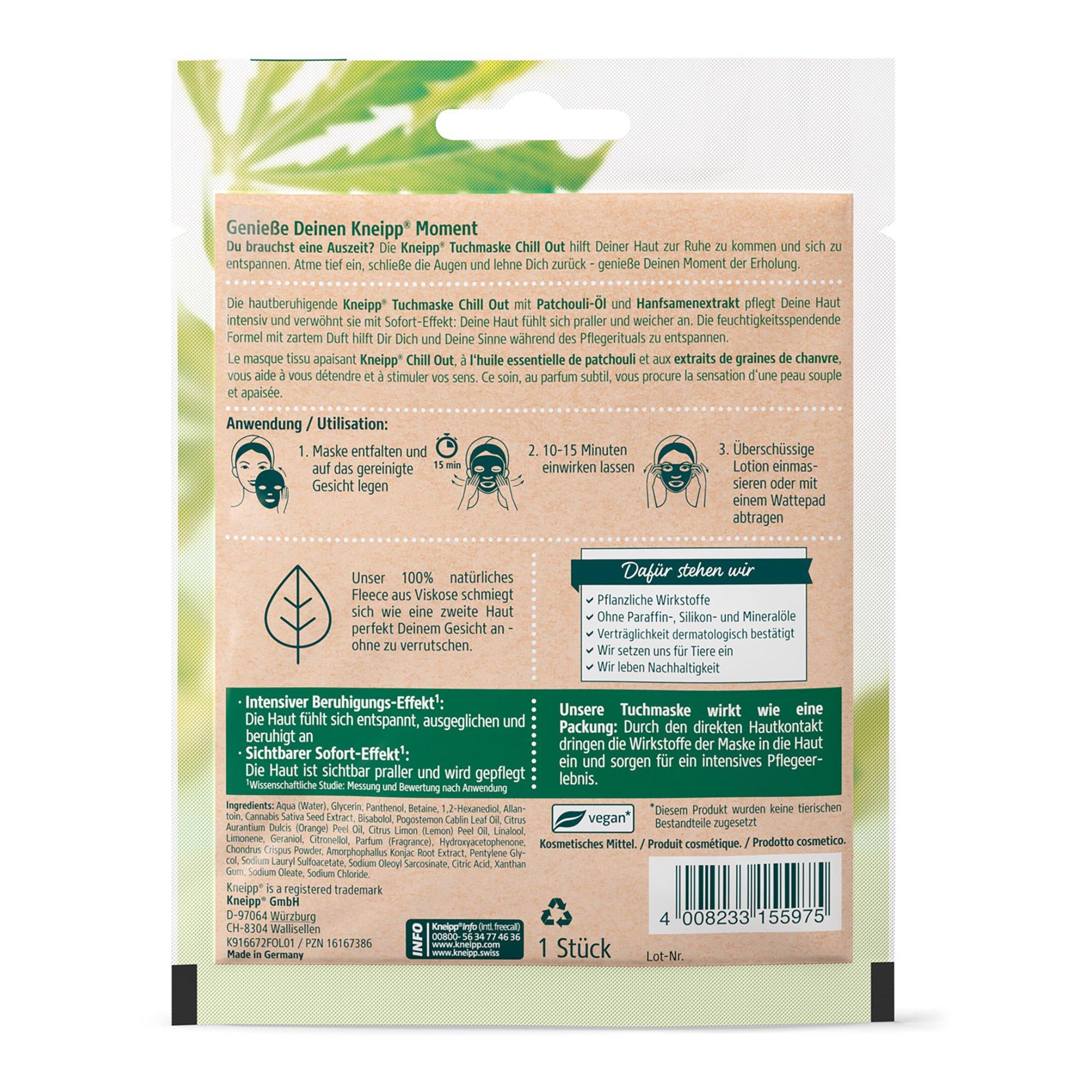 Kneipp Tuchmaske Chi Tuchmaske Chill Out