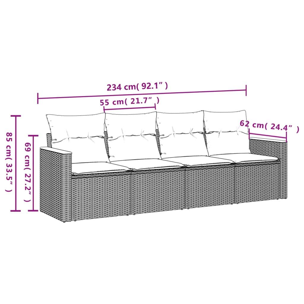 VidaXL Garten sofagarnitur poly-rattan