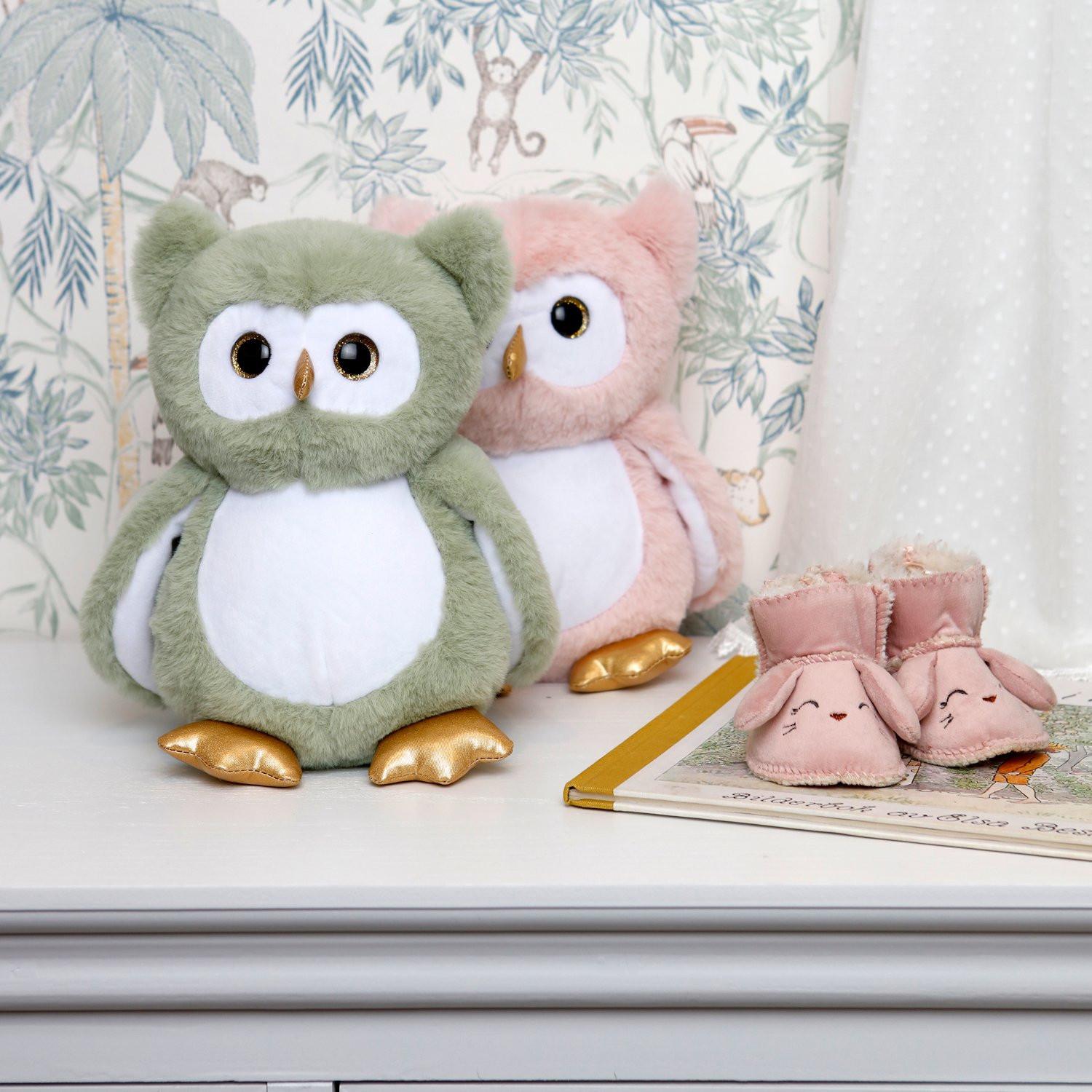 TEDDYKOMPANIET Eule Nachtleuchtend Grün (25cm)