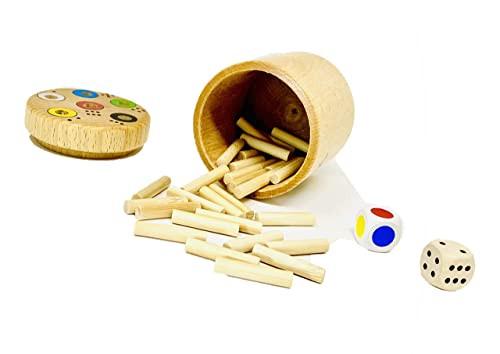 Activity-board 1 Holzkreisel| Spaß für die ganze Familie und für Kinder zum Lernen von Zahlen und Farben | Lernspiel | Würfelspiel | Reisespiele für unterwegs