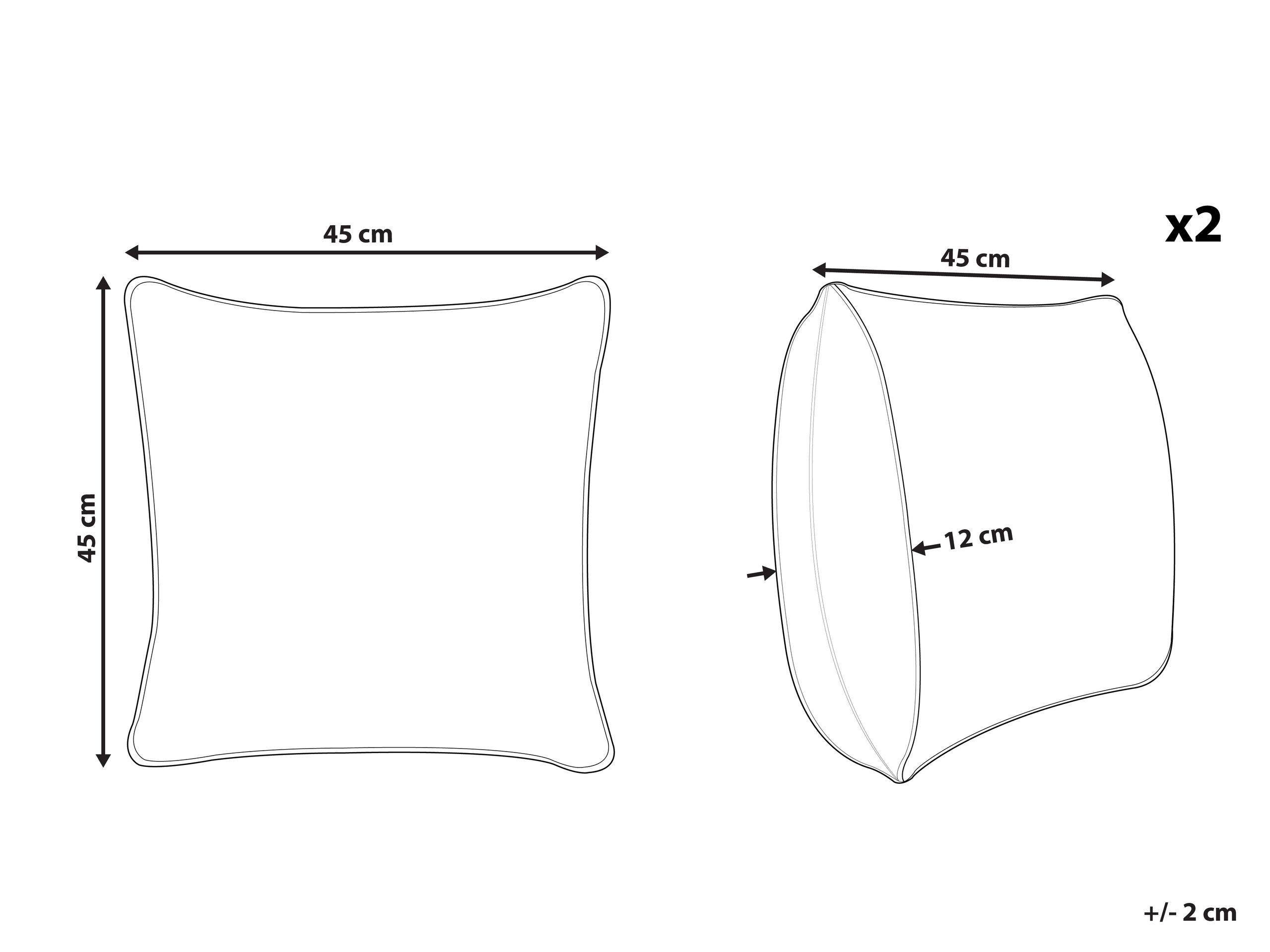 Beliani Dekokissen 2er Set aus Polyester Modern WAKAD