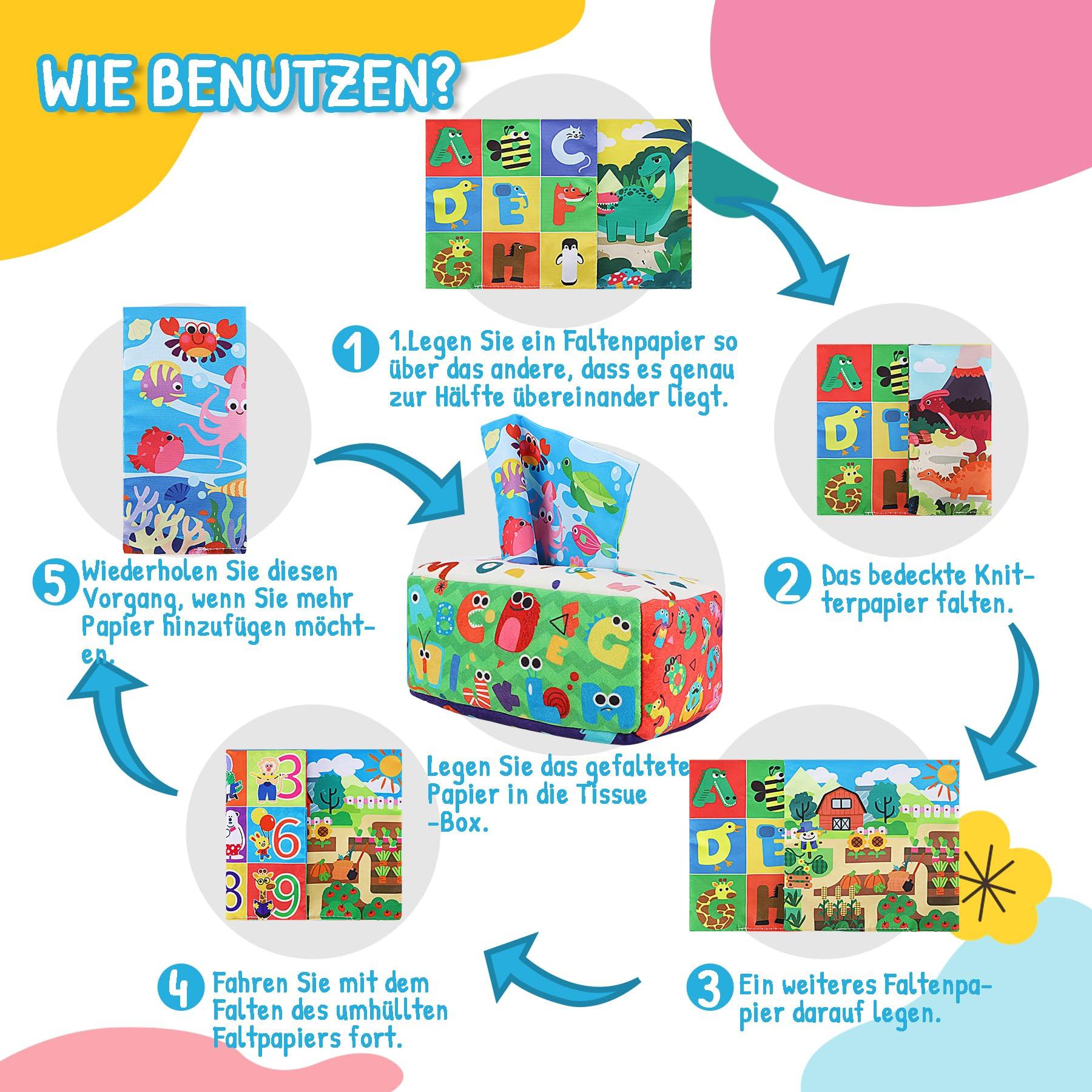 Activity-board Tissue Box Spielzeug ,Kontrast Babyspielzeug