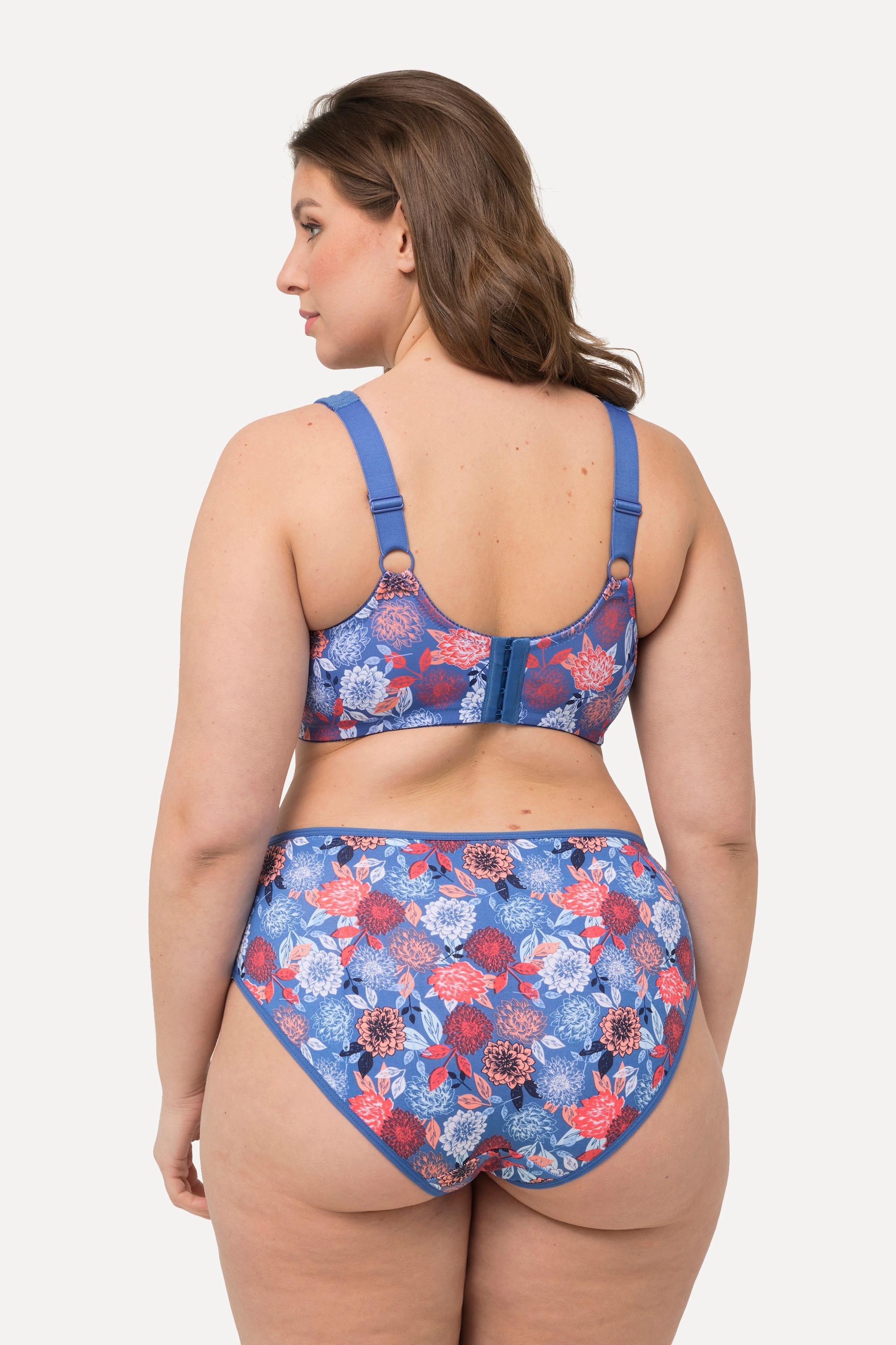 Ulla Popken Entlastungs-BH, Blüten, ohne Bügel, Cup C - F