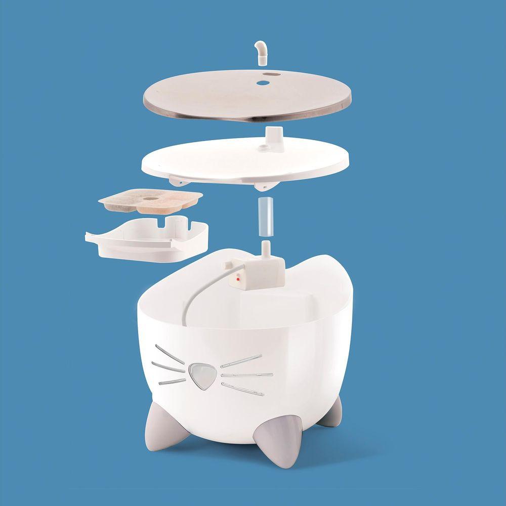 Catit Pixi Smart Trinkbrunnen 2L,weiss mit WiFi und edelstahl