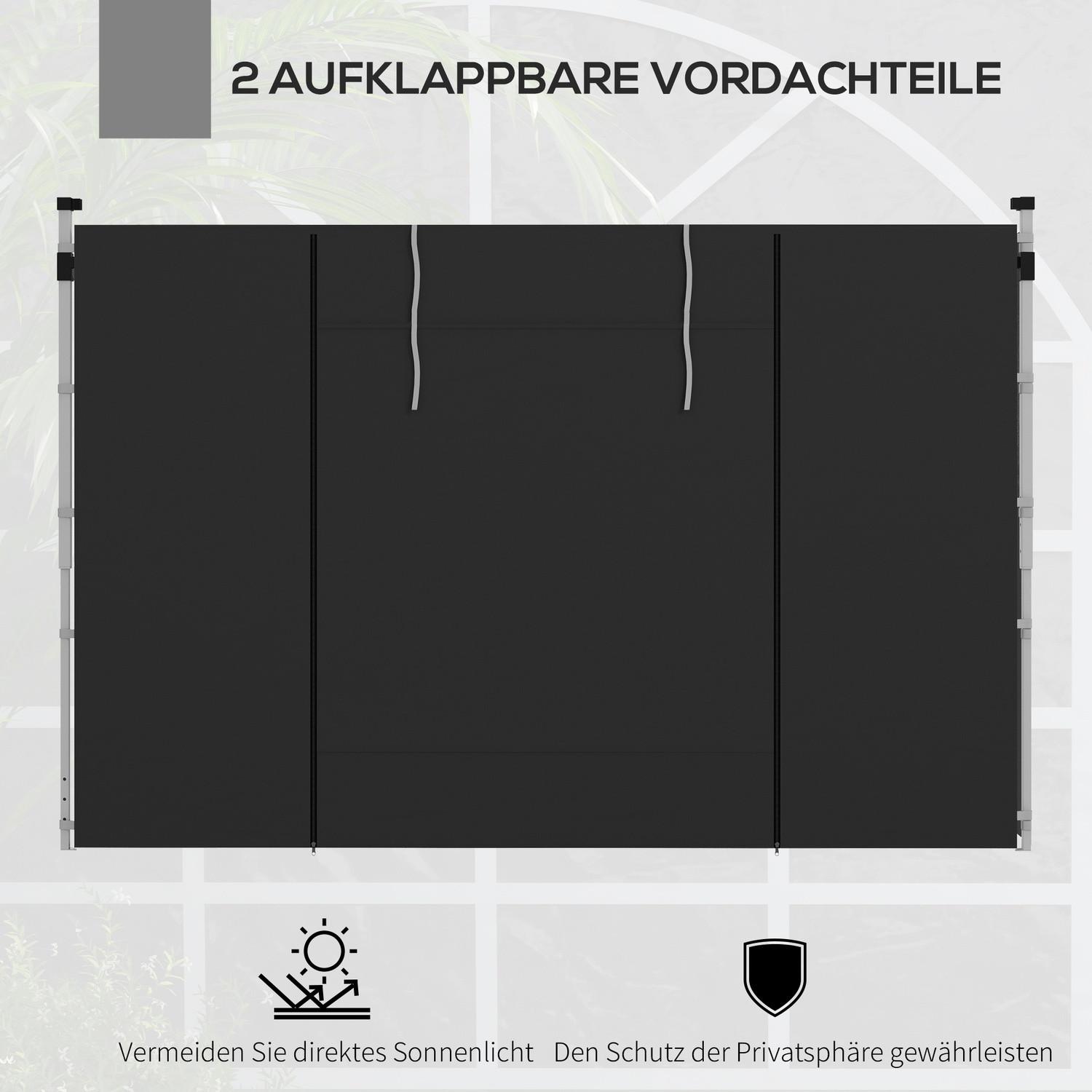 Northio 2er-Set Seitenteile für Pavillon 3x3/3x6 m, Seitenwand mit Fenster und Klettverschluss, wasserdicht Seitenwände aus Oxfordstoff, als Windschutz und Sichtschutz für Partyzelt, Schwarz