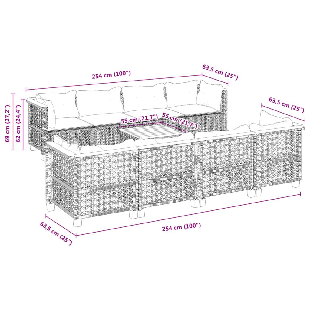 VidaXL Garten sofagarnitur poly-rattan