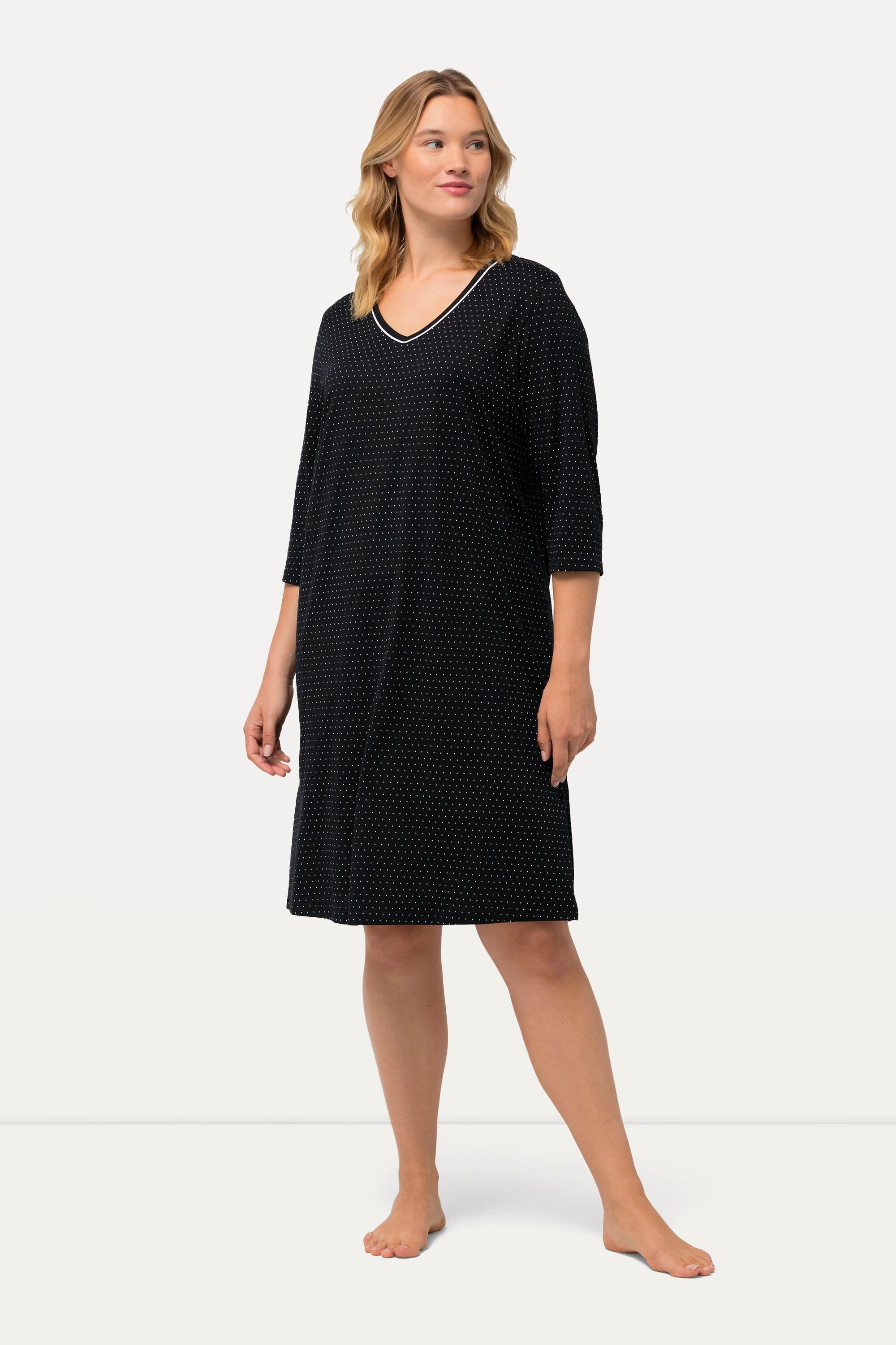 Ulla Popken Bigshirts, 2er-Pack, Rundhals/ V-Ausschnitt, 3/4-Arm