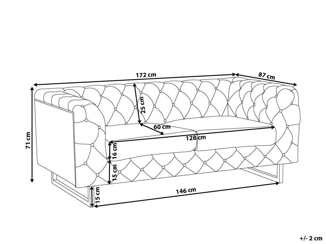Beliani 2 Sitzer Sofa aus Polyester Glamourös VISSLAND