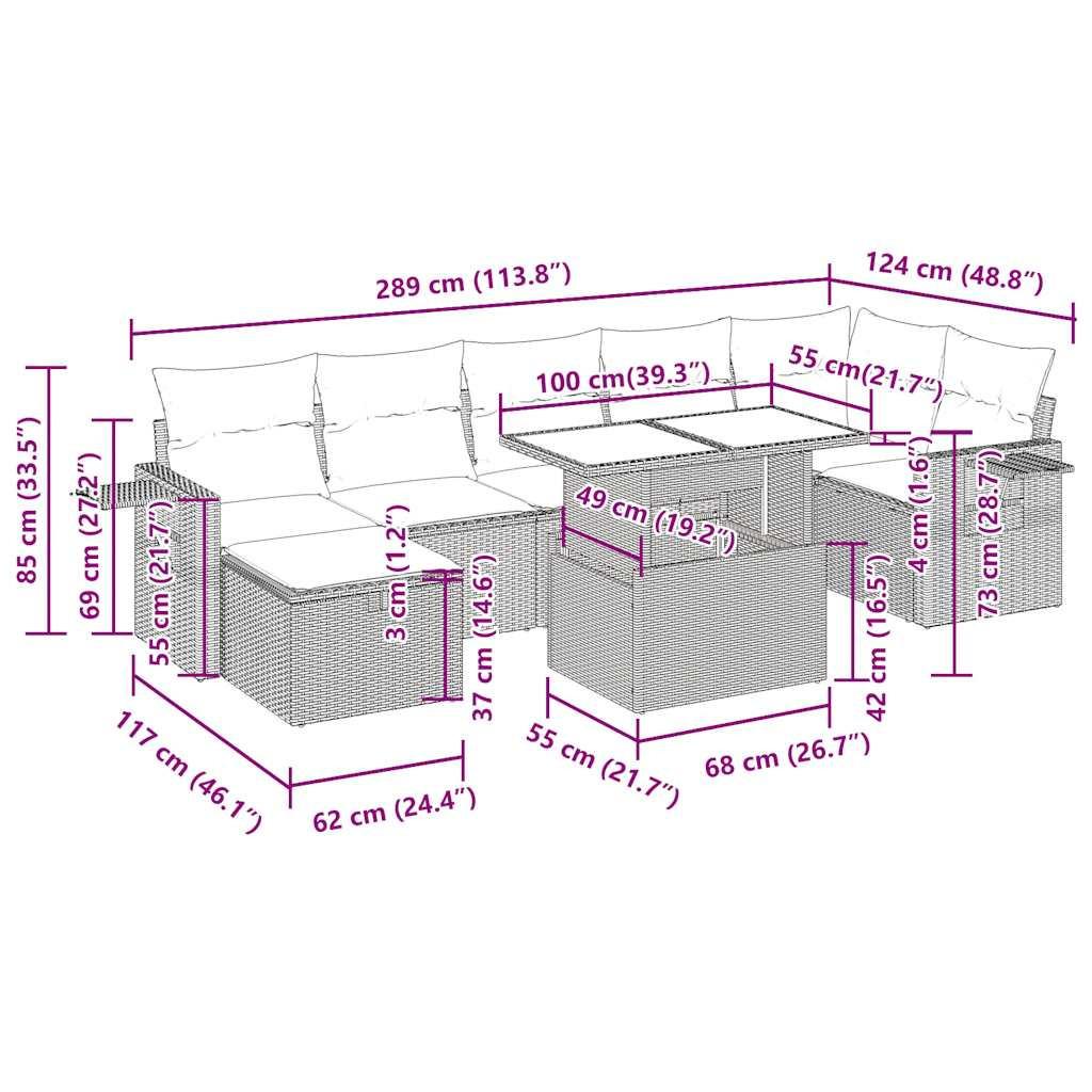 VidaXL Garten sofagarnitur poly-rattan
