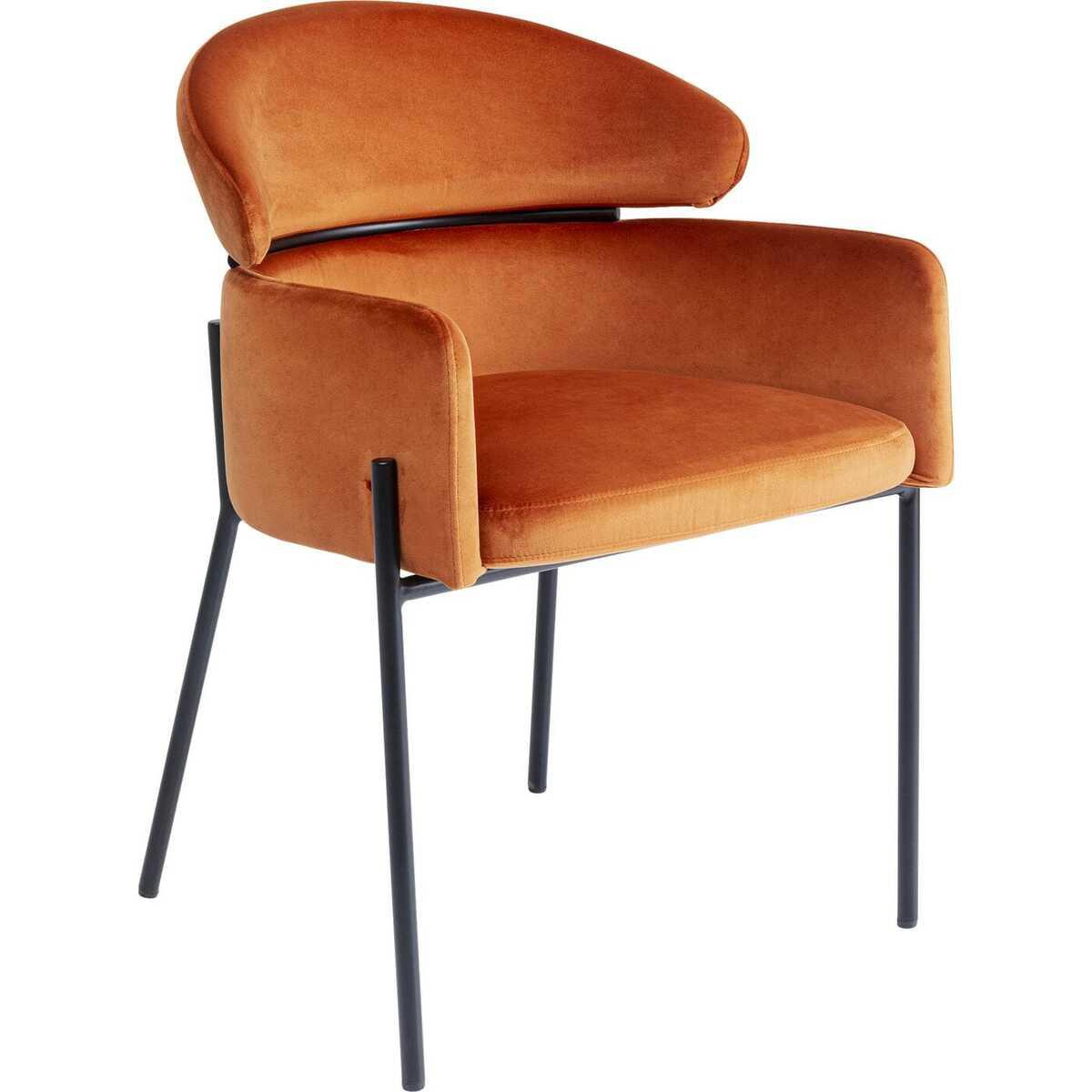 KARE Design Armlehnstuhl Alexia Velvet orange