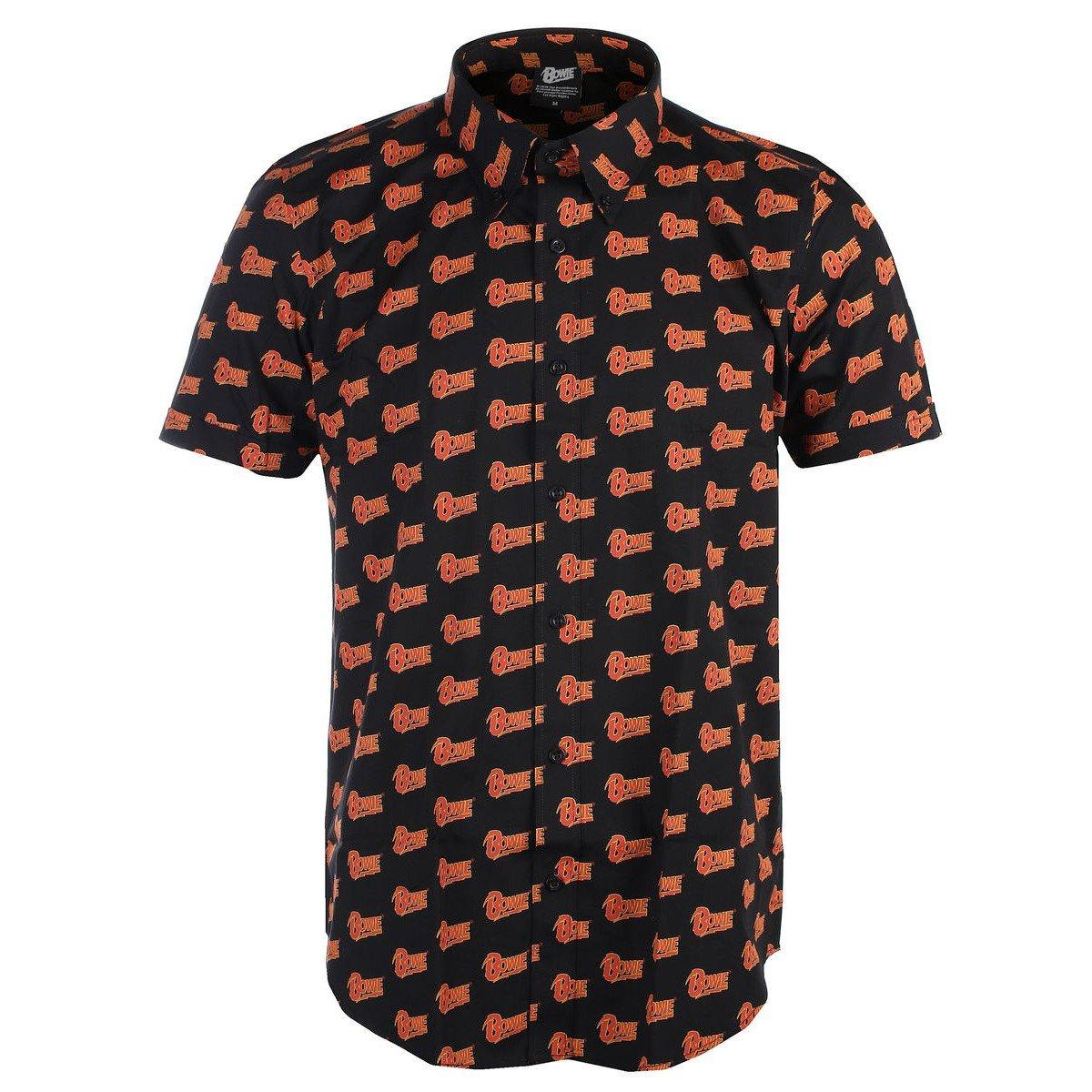 David Bowie Logo Print Kurzarmhemd