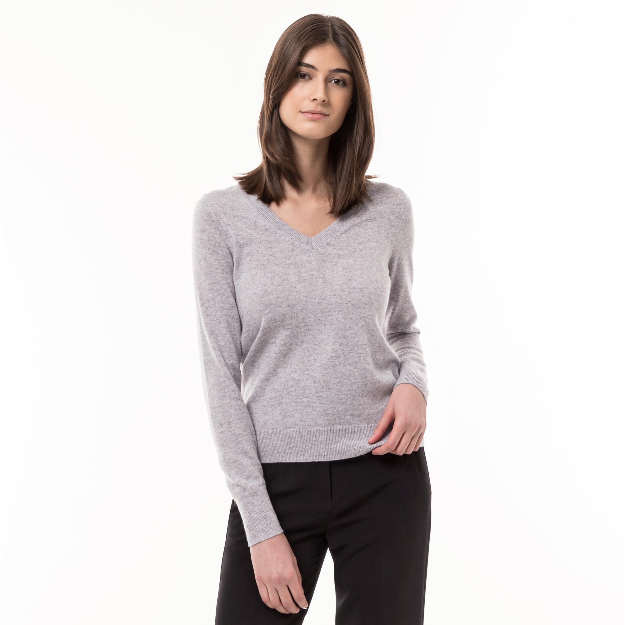 Manor Woman Bio-Cashmere Pullover, V-Neck