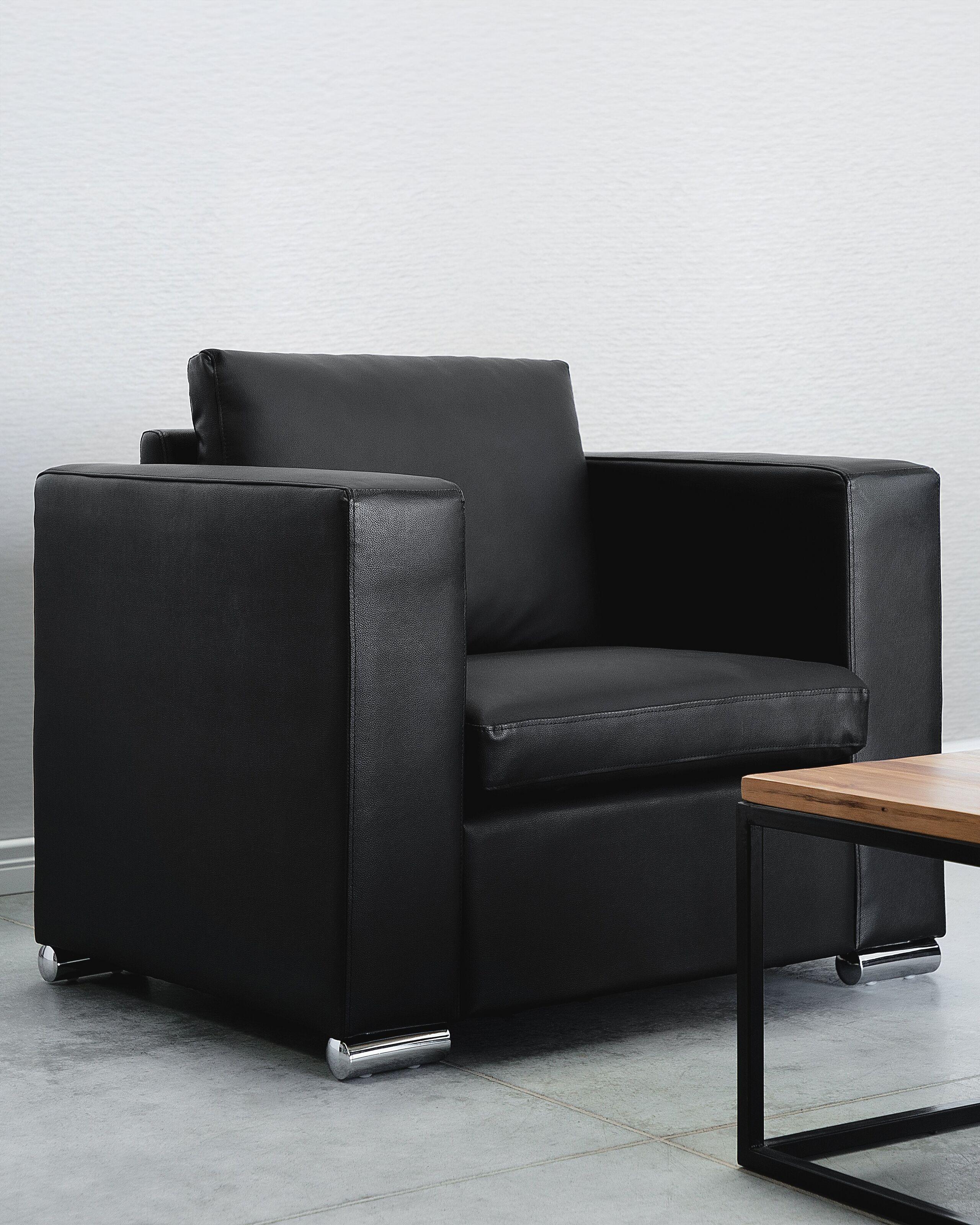 Beliani Sessel aus Echtleder Industriell HELSINKI