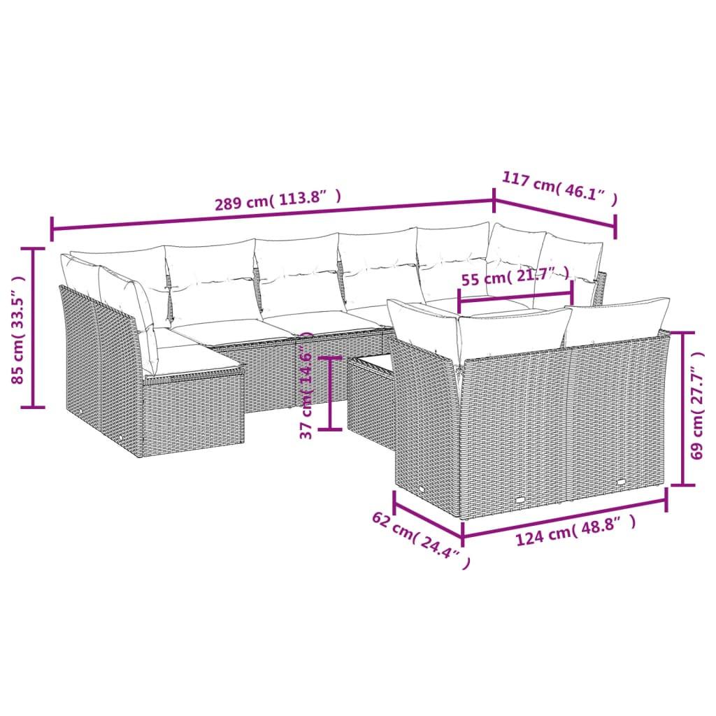 VidaXL Garten sofagarnitur poly-rattan