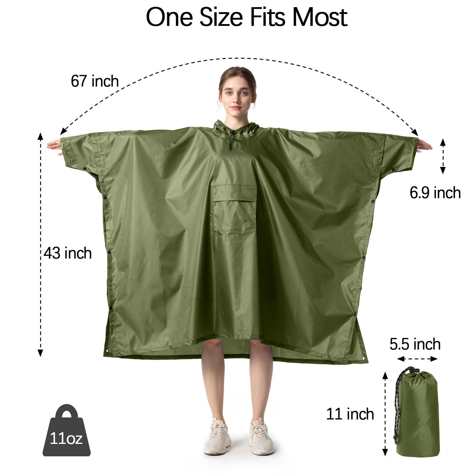 Alopini Regencape Regenmantel Regenjacke Wasserdicht Wandern Radfahren Outdoor 3in1 Mehrzweck