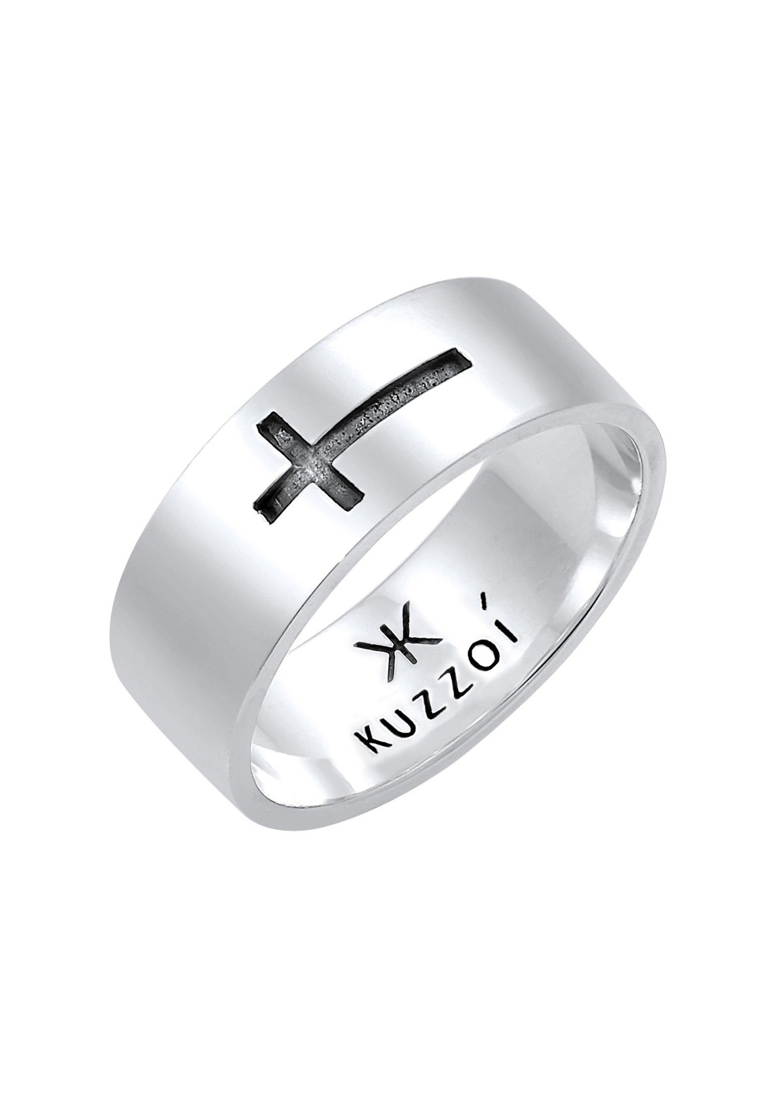 Kuzzoi Ring Bandring Glanz Kreuz Glaube