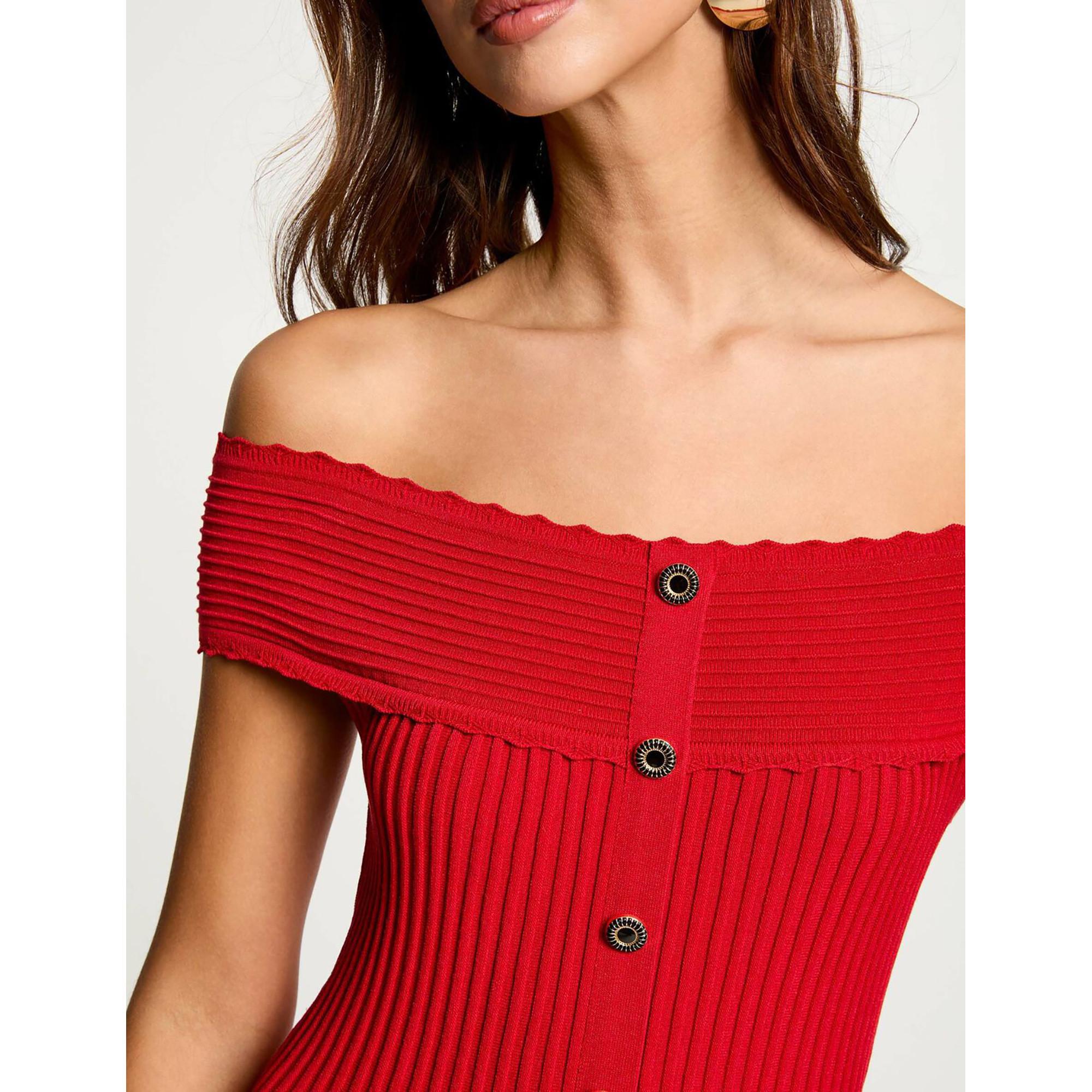 MORGAN Kurzes Rippstrick A-Linien Kleid
