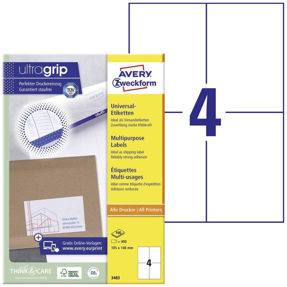 Avery-Zweckform AVERY ZWECKFORM Universal-Etiketten 105x148mm, 400 Stk.