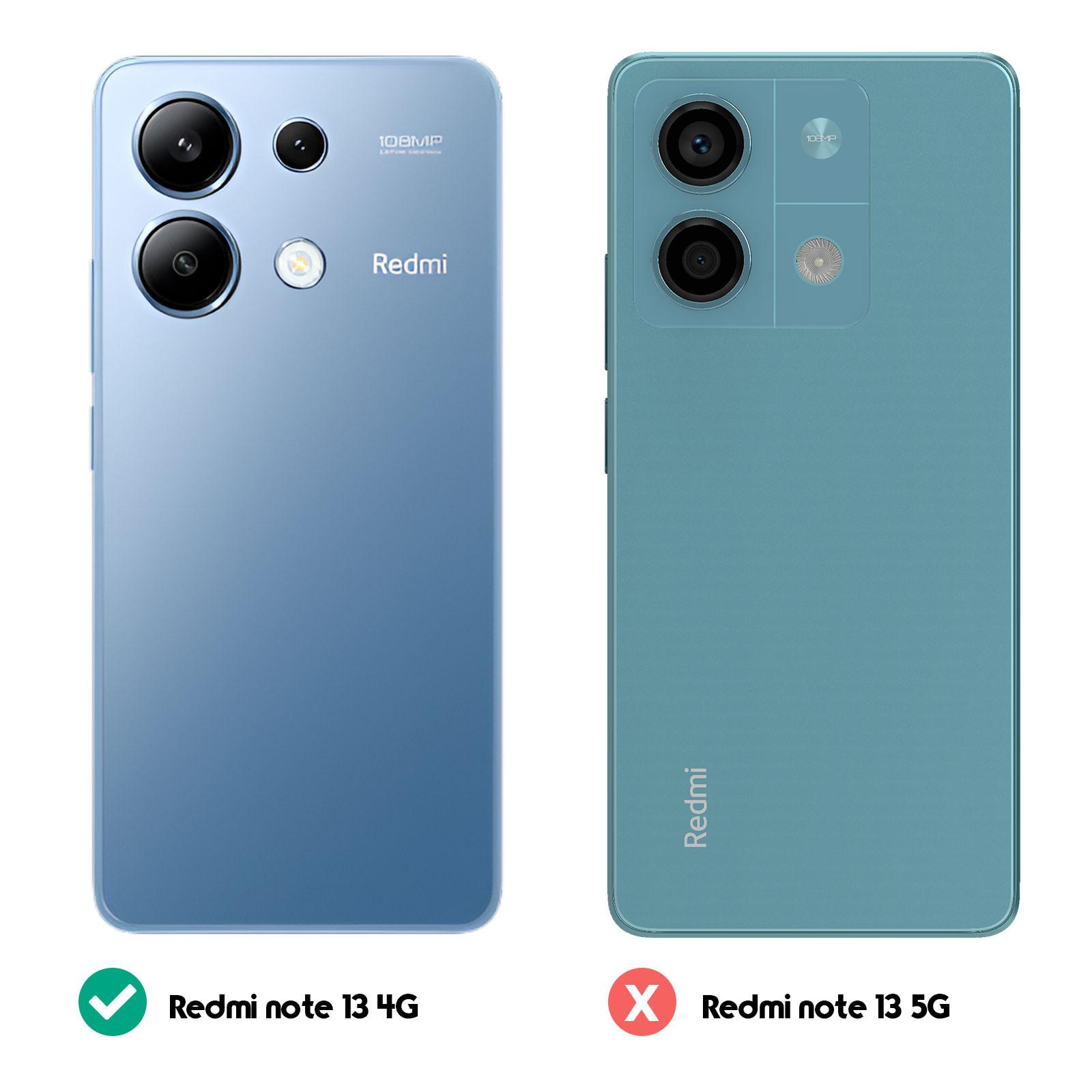 Avizar Redmi Note 13 4G Wallet Hülle Rot