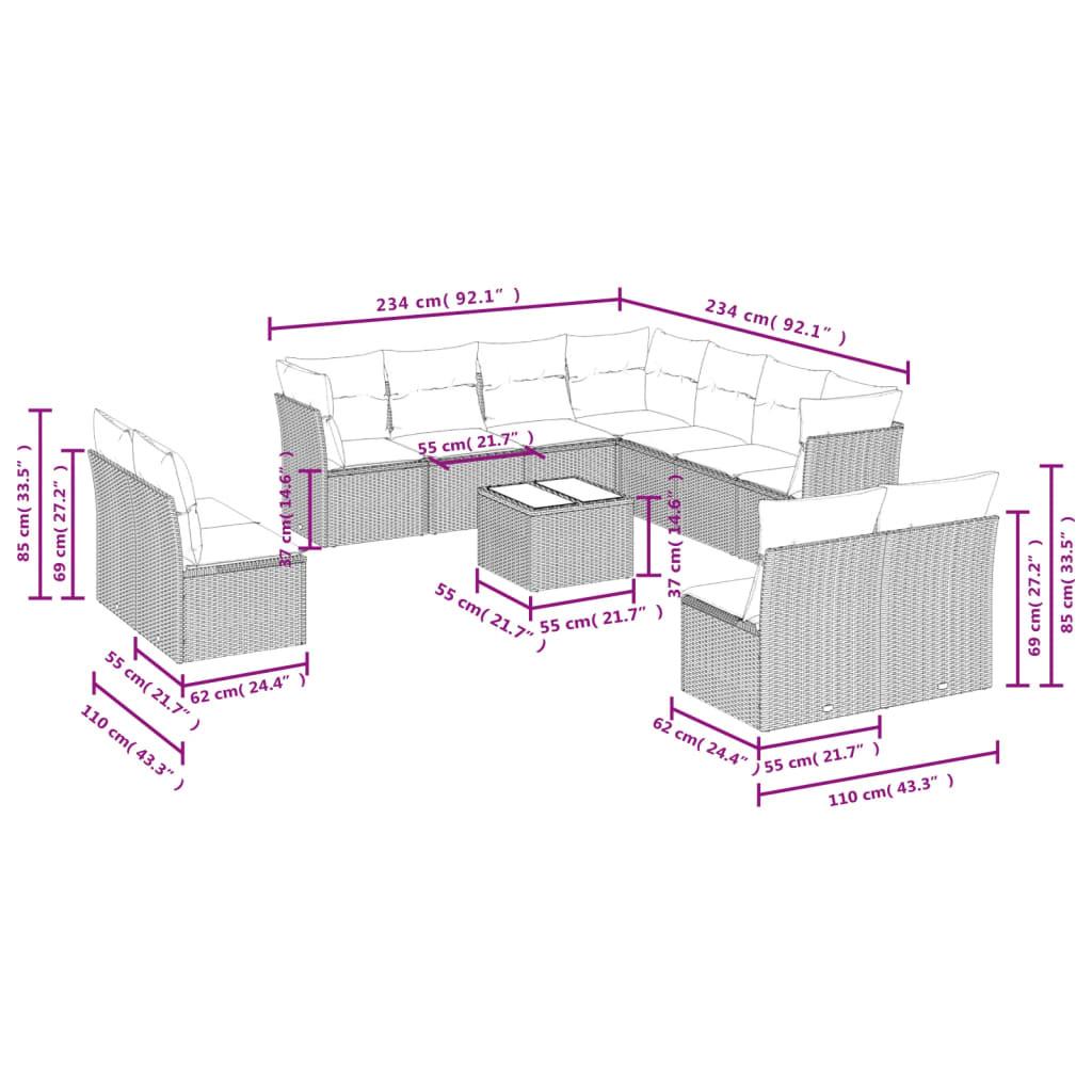 VidaXL Garten sofagarnitur poly-rattan