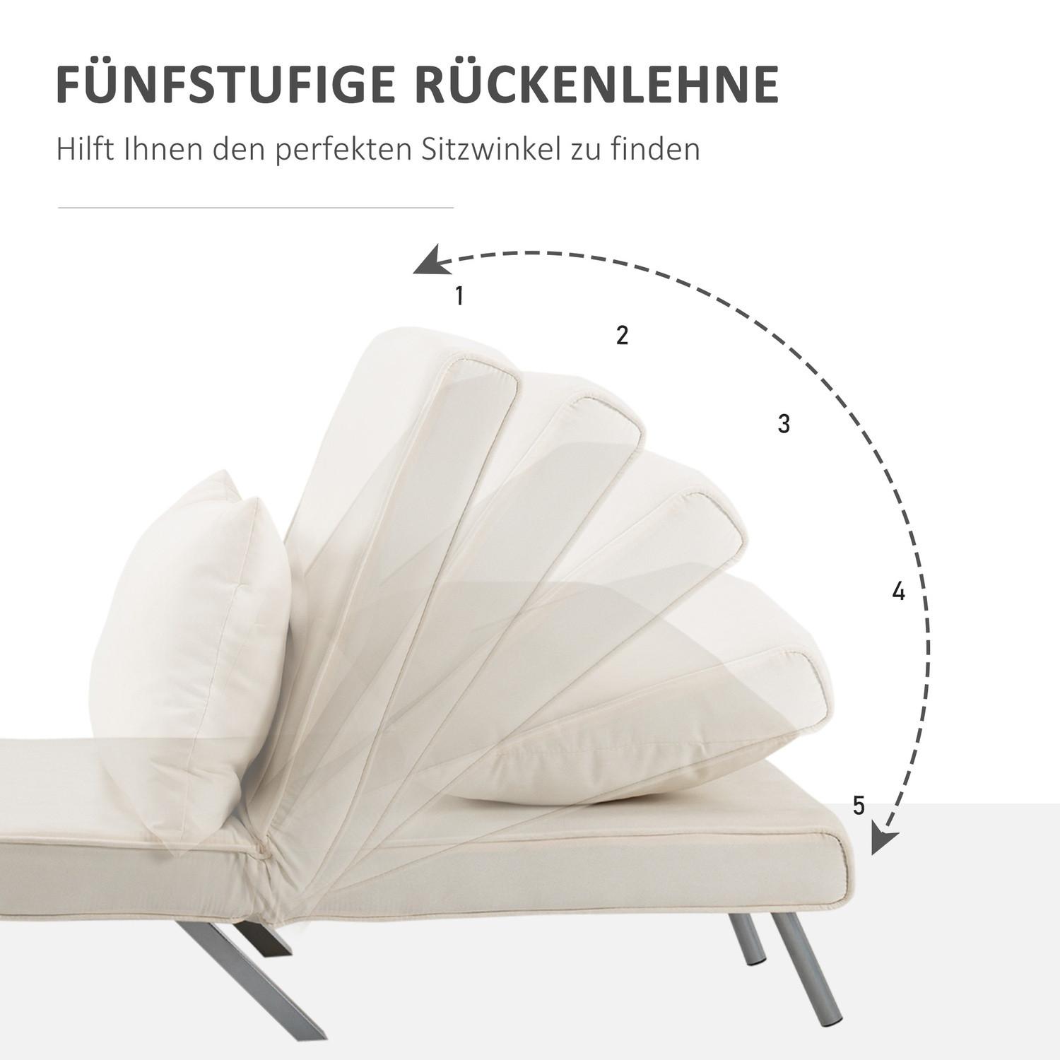 Northio Schlafsofa Mit Armlehne 3-In-1 Schlafsessel Gästebett Klappmatratze Klappbett Chaiselongue Multifunktion Polyester Creme 65 X 69 X 80 Cm