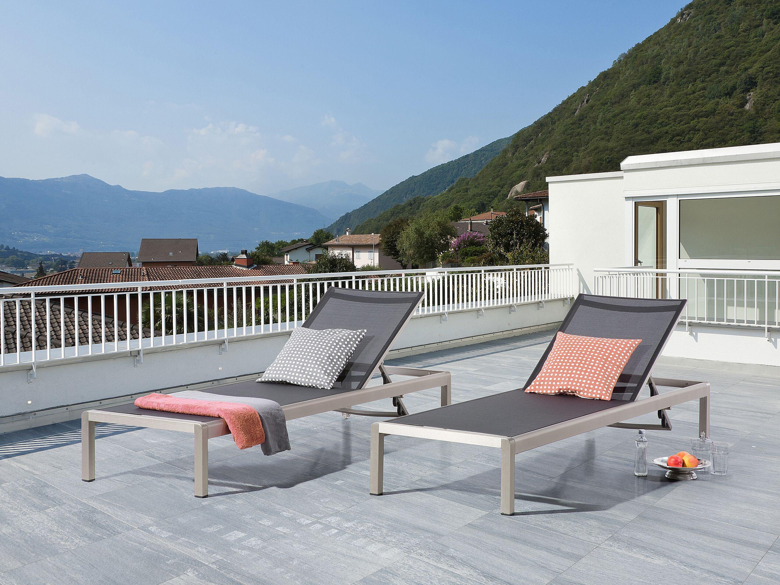 Beliani Sonnenliege aus Aluminium Industriell FOSSATO