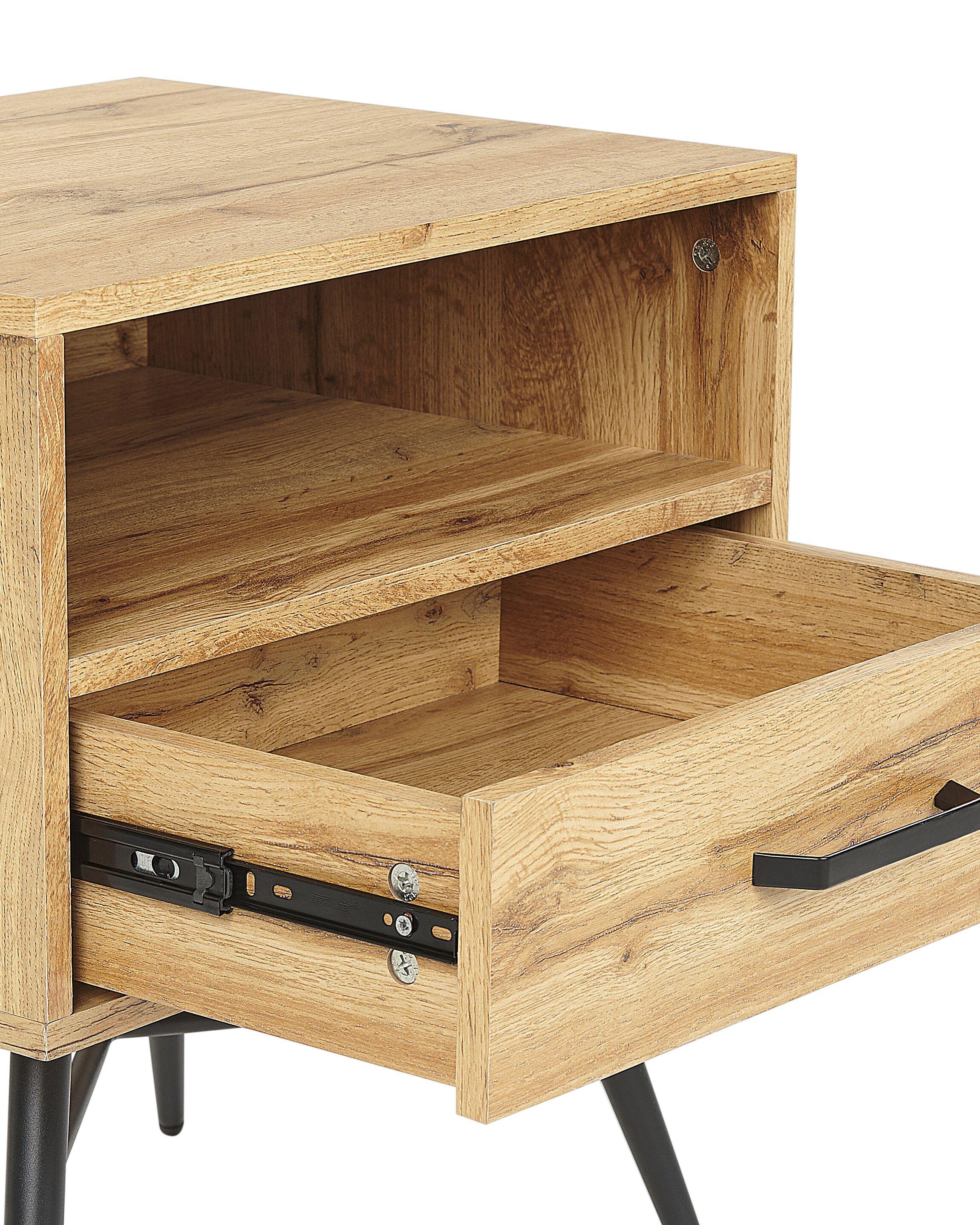 Beliani Nachttisch mit 1 Schublade aus MDF-Platte Modern LUBOCK