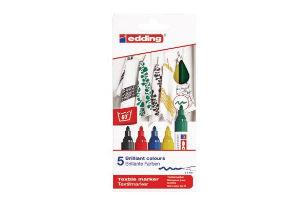 Edding EDDING Textilmarker Basic Color 5 Stück