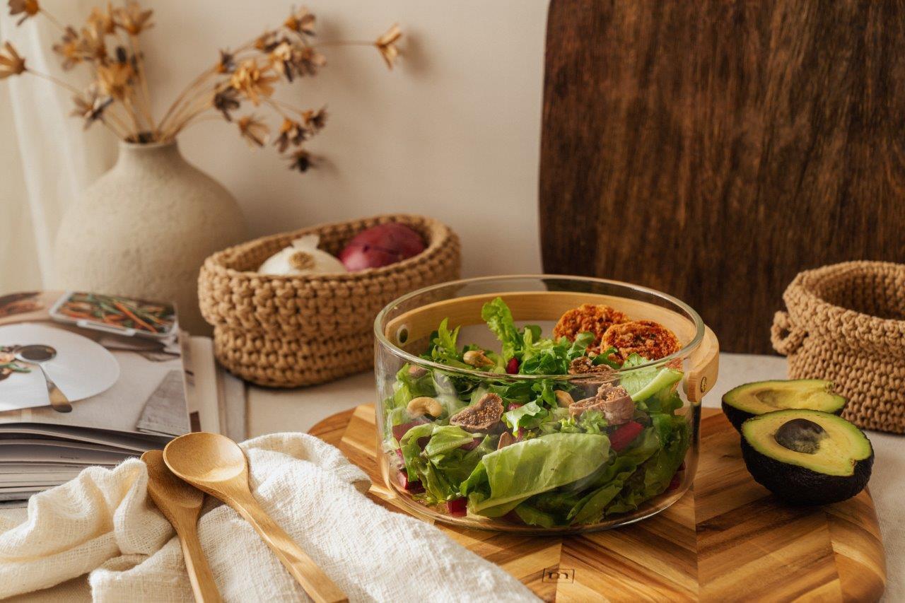 Nuts Innovations Servierschüssel mit Griff transparent