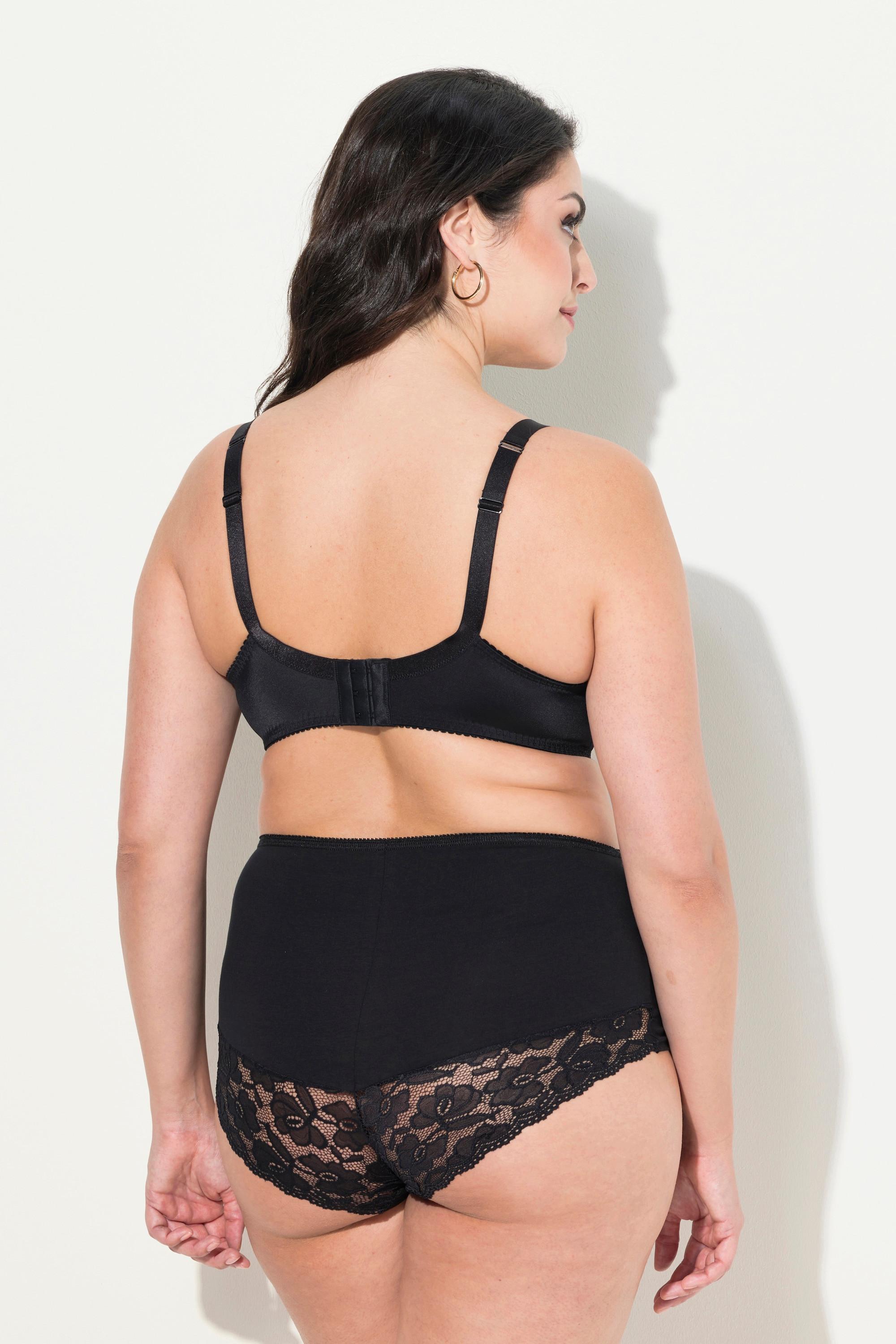 Ulla Popken Bügel-BH, Jacquard, Spitzenkante, Cup C - G