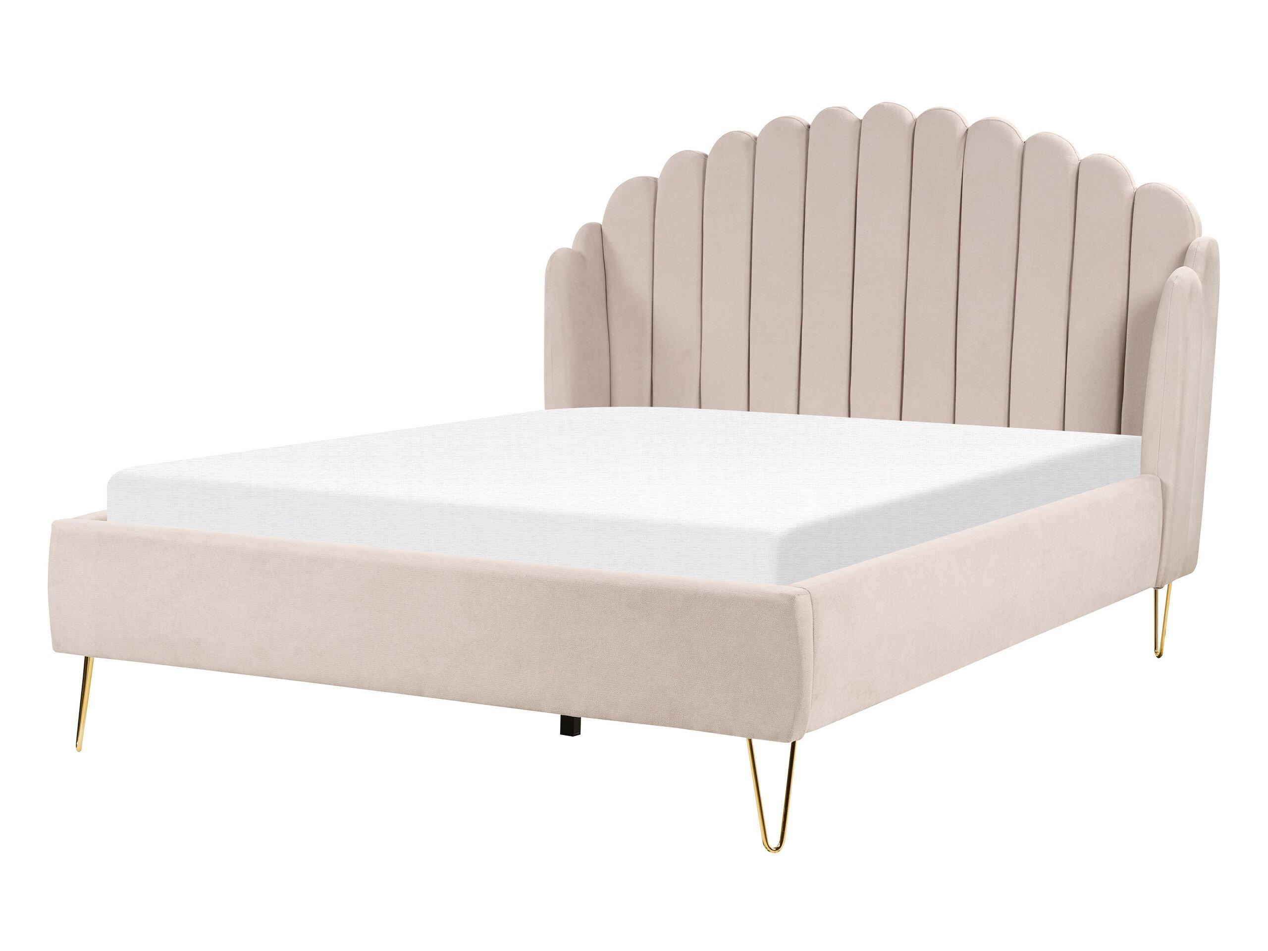 Beliani Bett mit Lattenrost aus Polyester Retro AMBILLOU