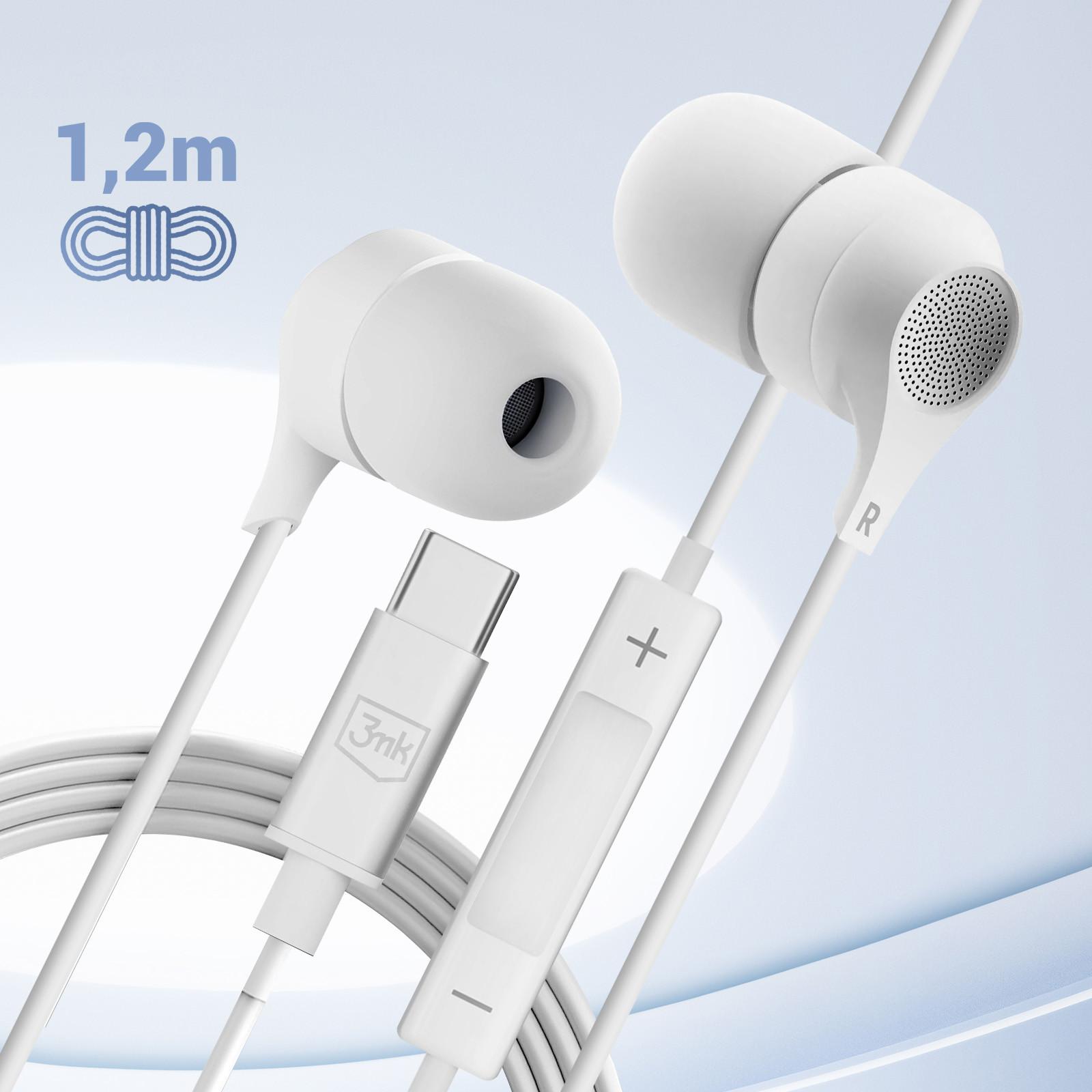 3mk Protection Kabelgebundene Kopfhörer USB-C 3mk Weiß