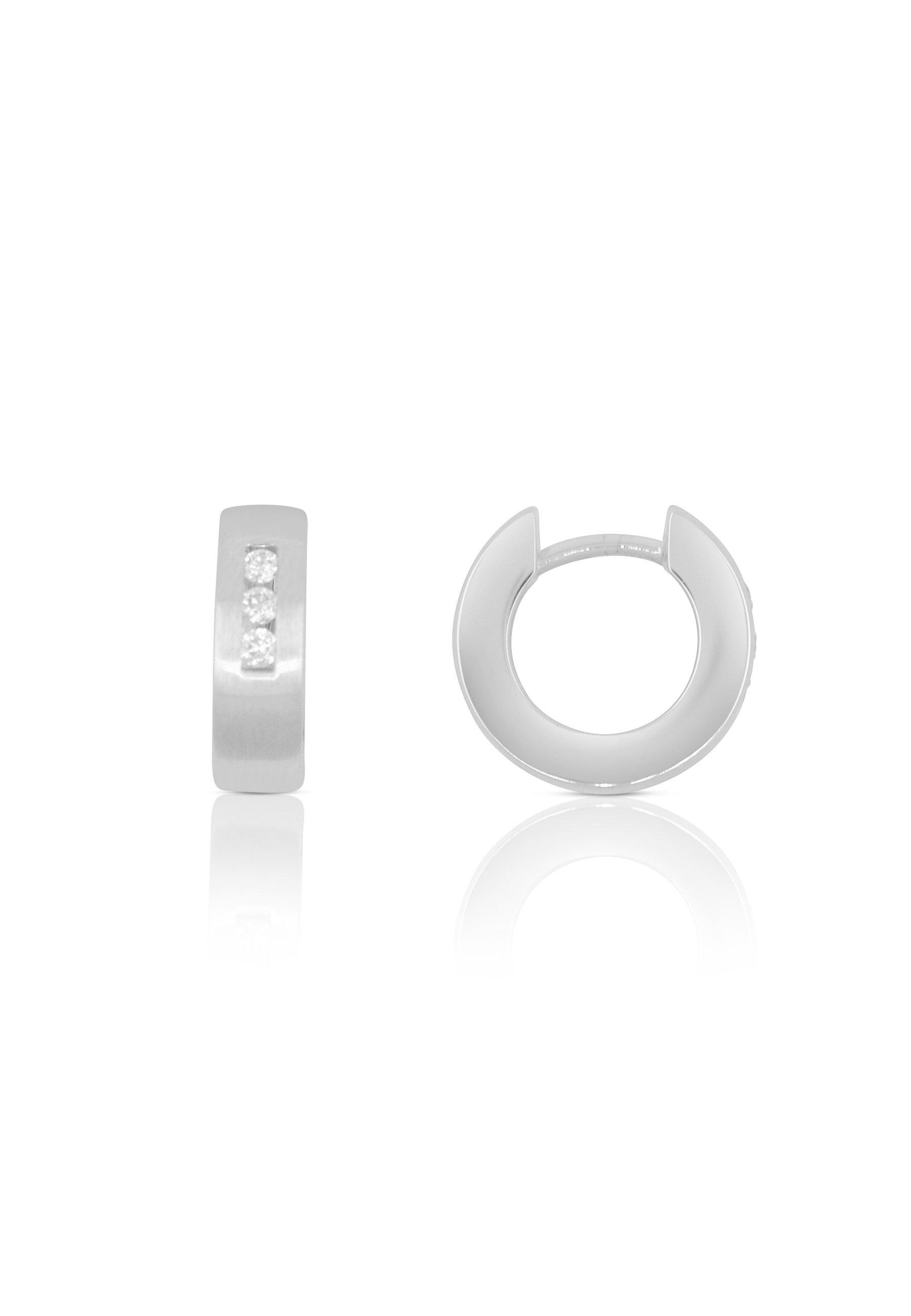MUAU Schmuck Creolen Weissgold 750 Diamant 0.12ct. 14mm