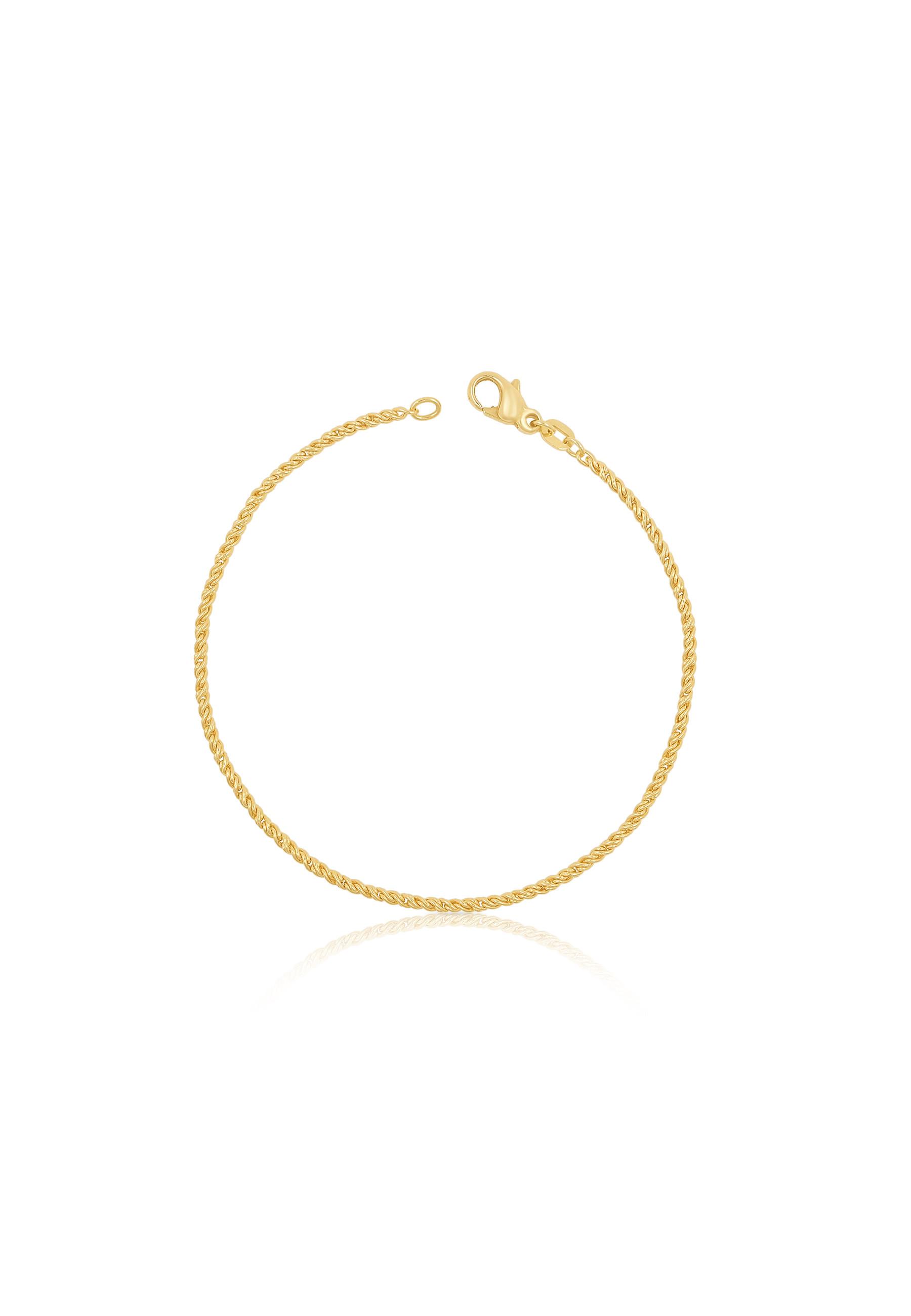 MUAU Schmuck Bracelet Doppelanker linksgedreht Gelbgold 750, 1.9mm, 19cm