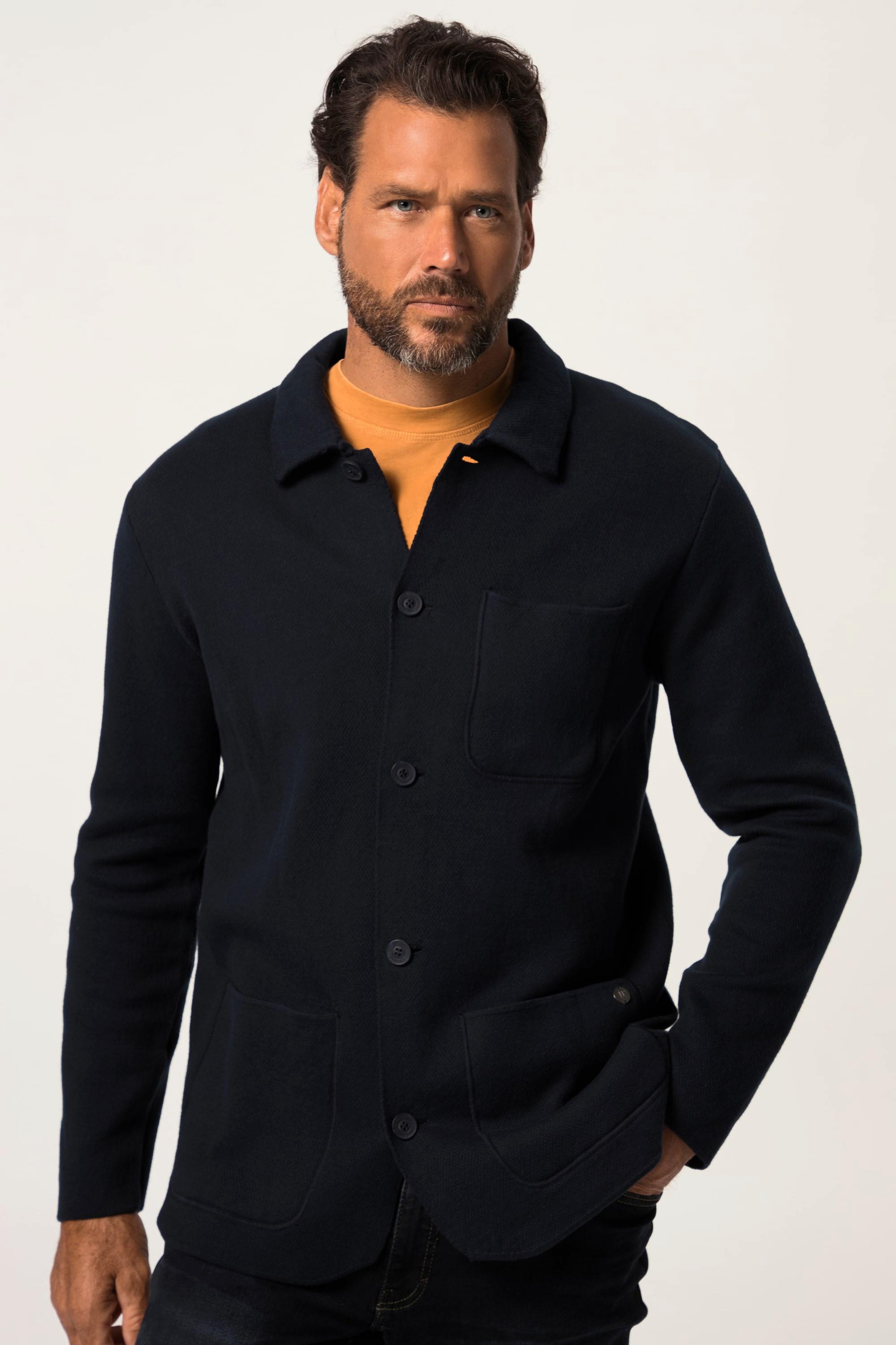 JP1880 Strickjacke FLEXNAMIC®, Sakko-Optik, 3 Taschen