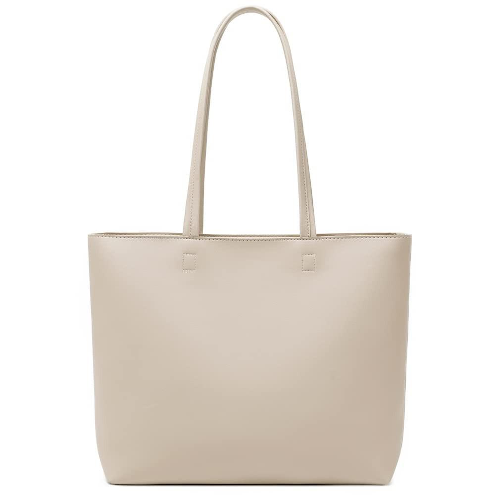 Only-bags.store Henkeltaschen, einfache Handtaschen PU Leder Shopper Tasche für Arbeit, Schule, Einkaufen mit Reißverschluss und Innentasche