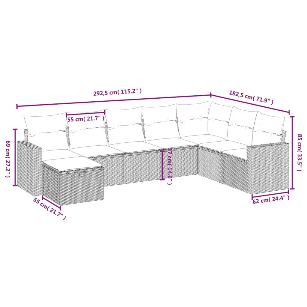 VidaXL Garten sofagarnitur poly-rattan