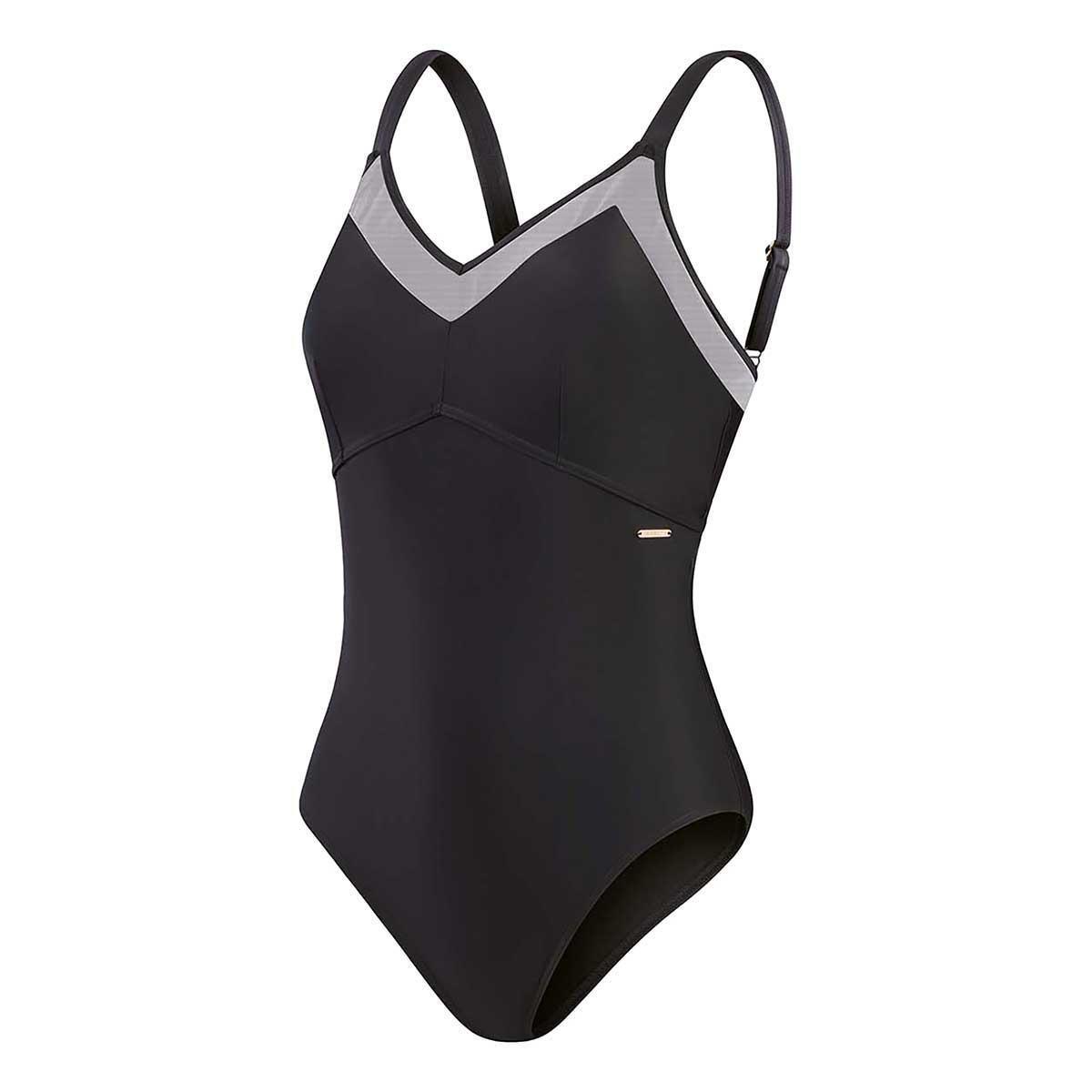 speedo badeanzug, damen eco mesh detail 1p bla