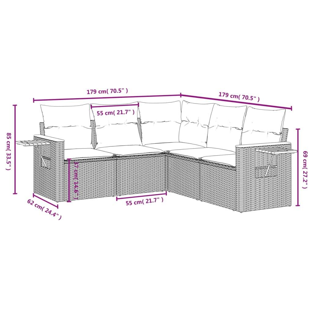 VidaXL Garten sofagarnitur poly-rattan
