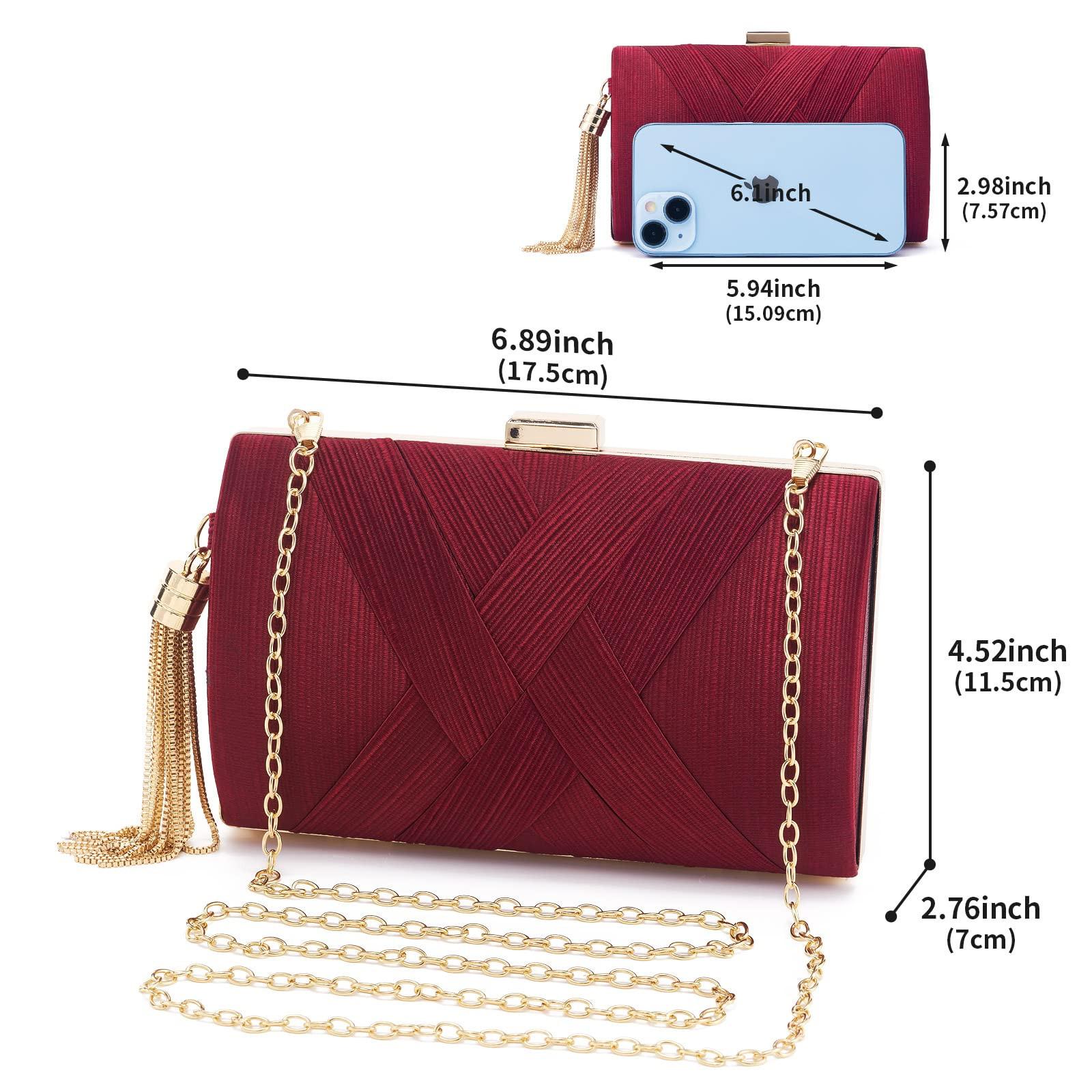 Only-bags.store Clutch Abendtasche Fransen Elegante Kettentasche Clutch Bag Clutch Abendtasche Fransen Elegante Kettentasche Clutch Bag