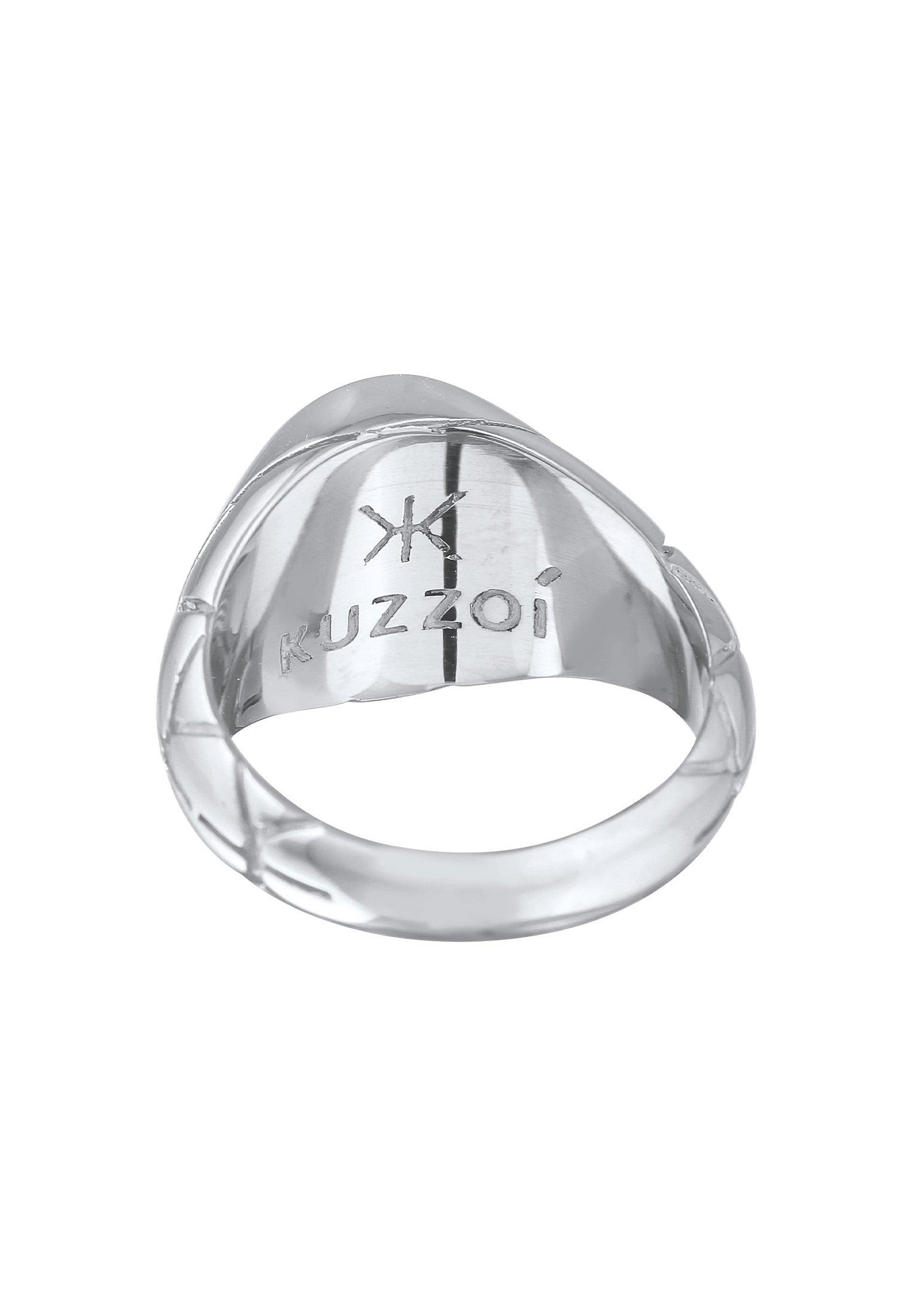 Kuzzoi Ring Basic Siegelring Oval Emaille 925Er Silber