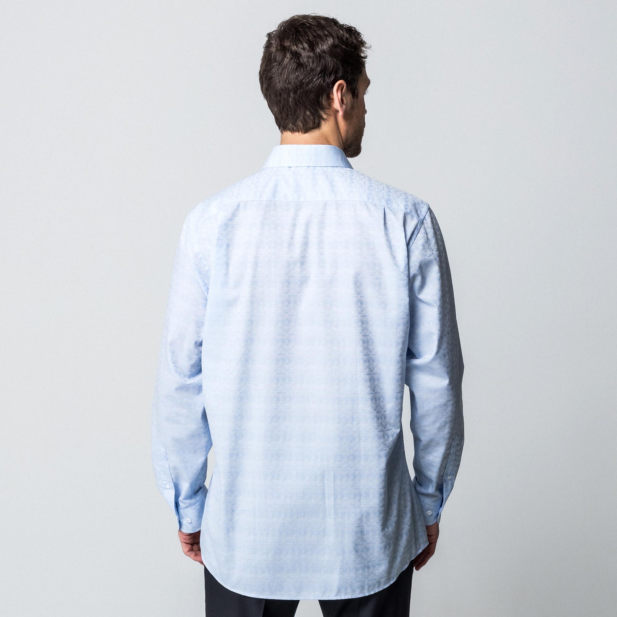 Manor Man Langarm Classic Fit Jacquard Hemd