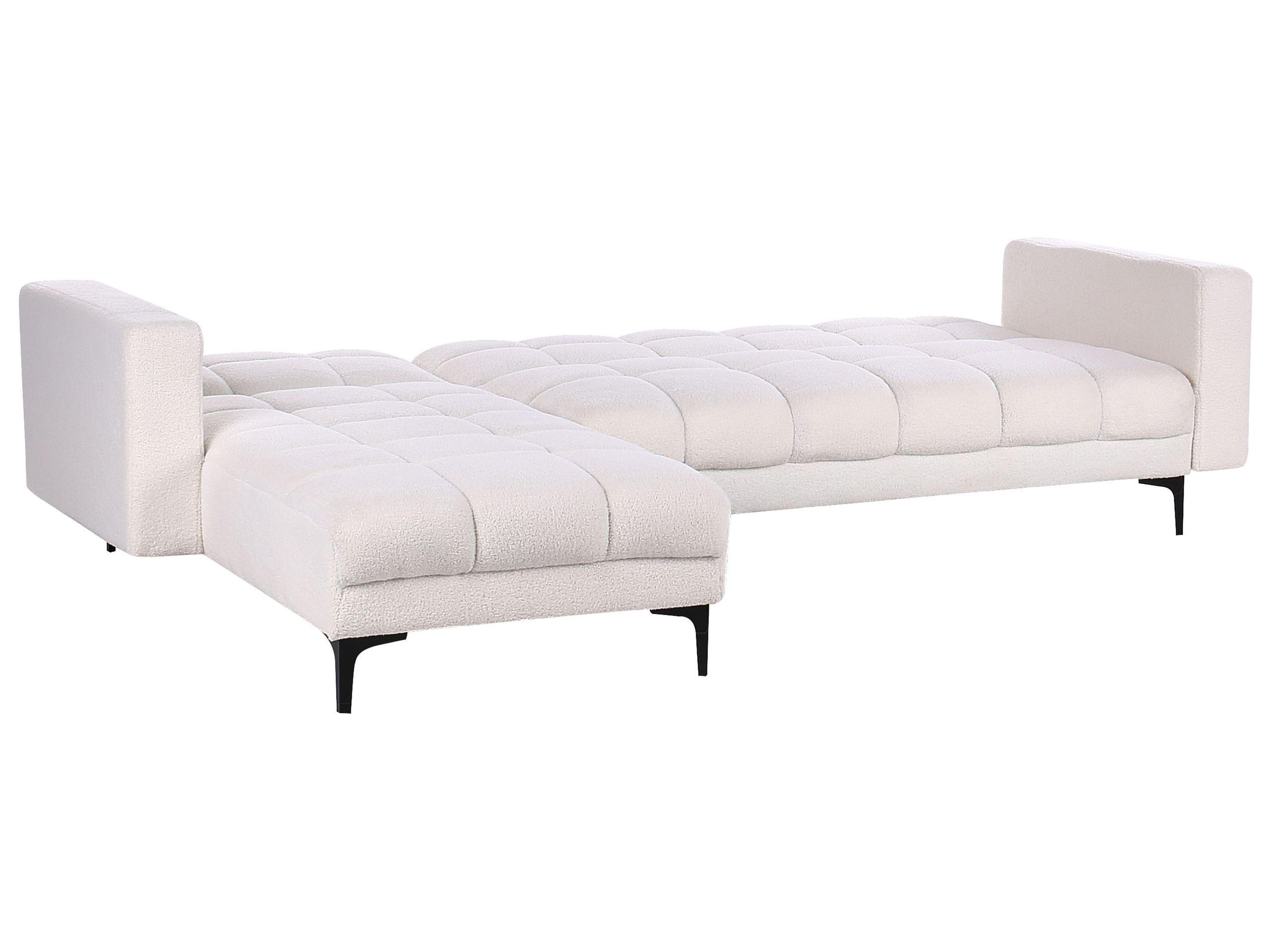 Beliani Rechtsseitiges Ecksofa mit Ottomane aus Bouclé Minimalistisch ALNES