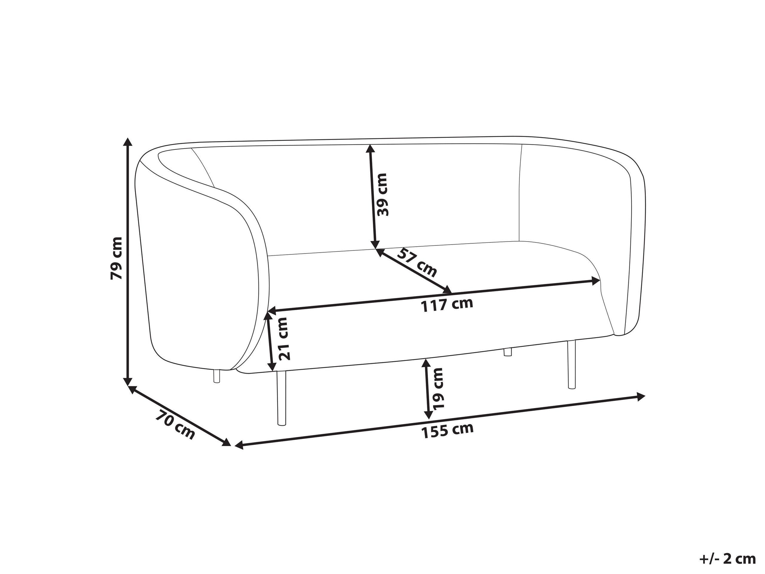 Beliani 2 Sitzer Sofa aus Bouclé Klassisch LOEN