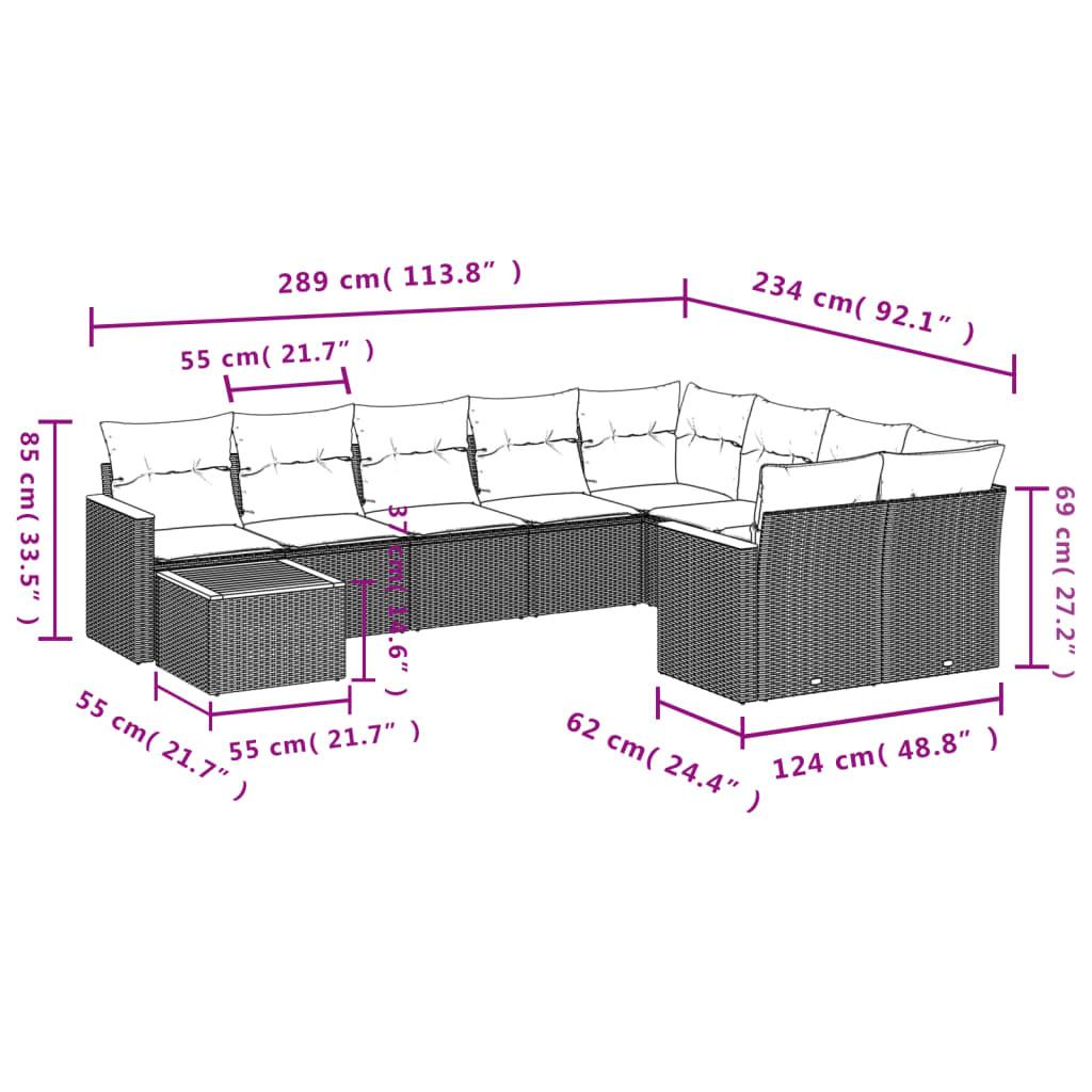 VidaXL Garten sofagarnitur poly-rattan