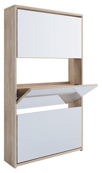 VCM Holz Schuhschrank Schuhkommode Schuhregal Schuhständer Spiegel Stido XL