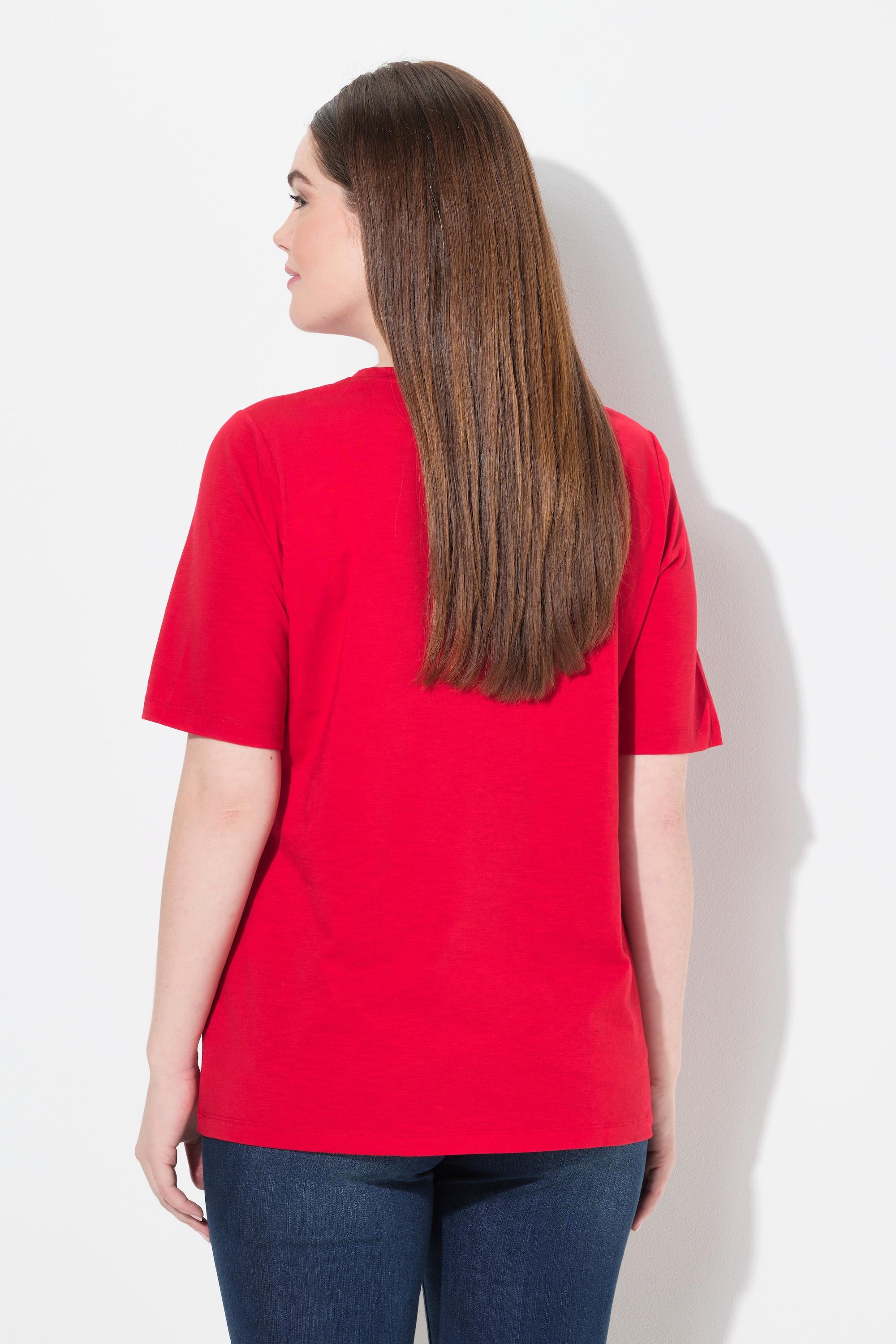 Ulla Popken T-Shirt Trachtenmotiv Classic Rundhals Halbarm