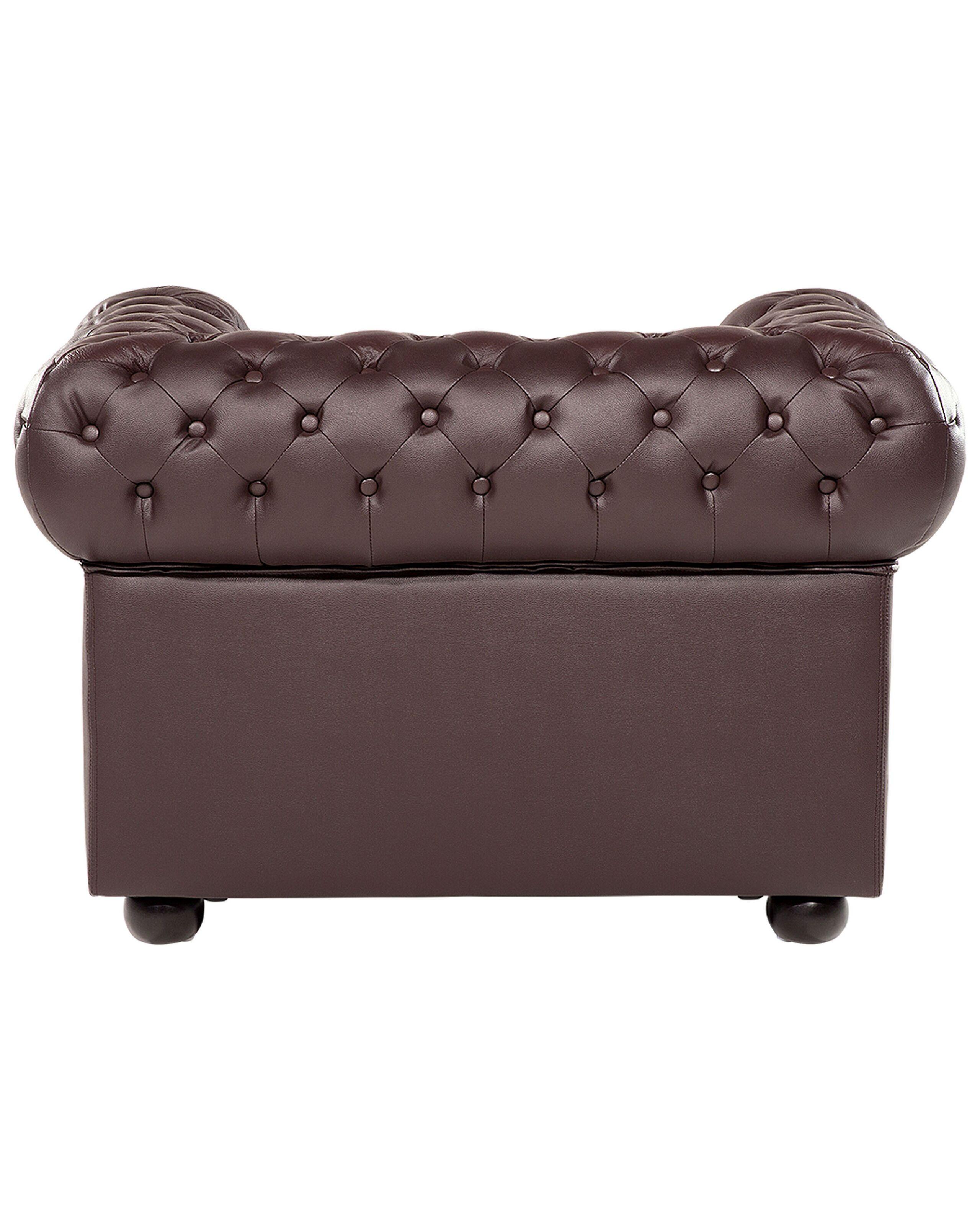 Beliani Sessel aus Echtleder Glamourös CHESTERFIELD